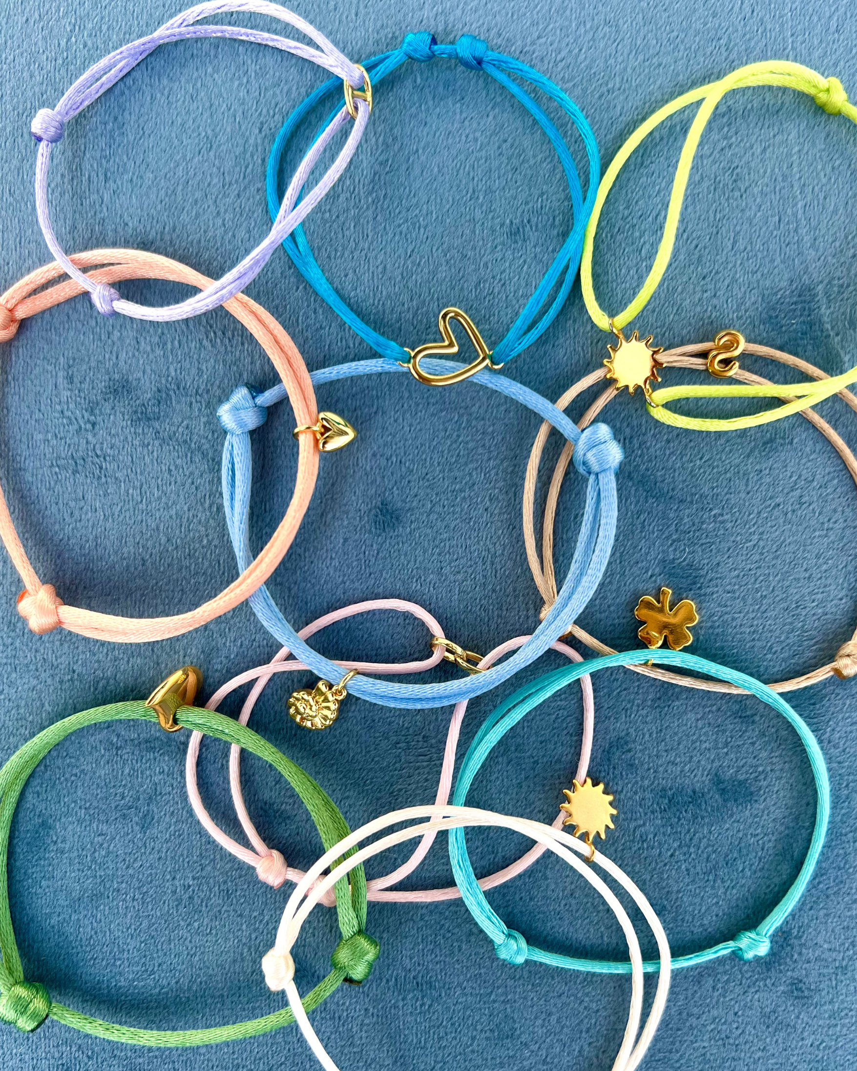 Satin lucky charm bracelet