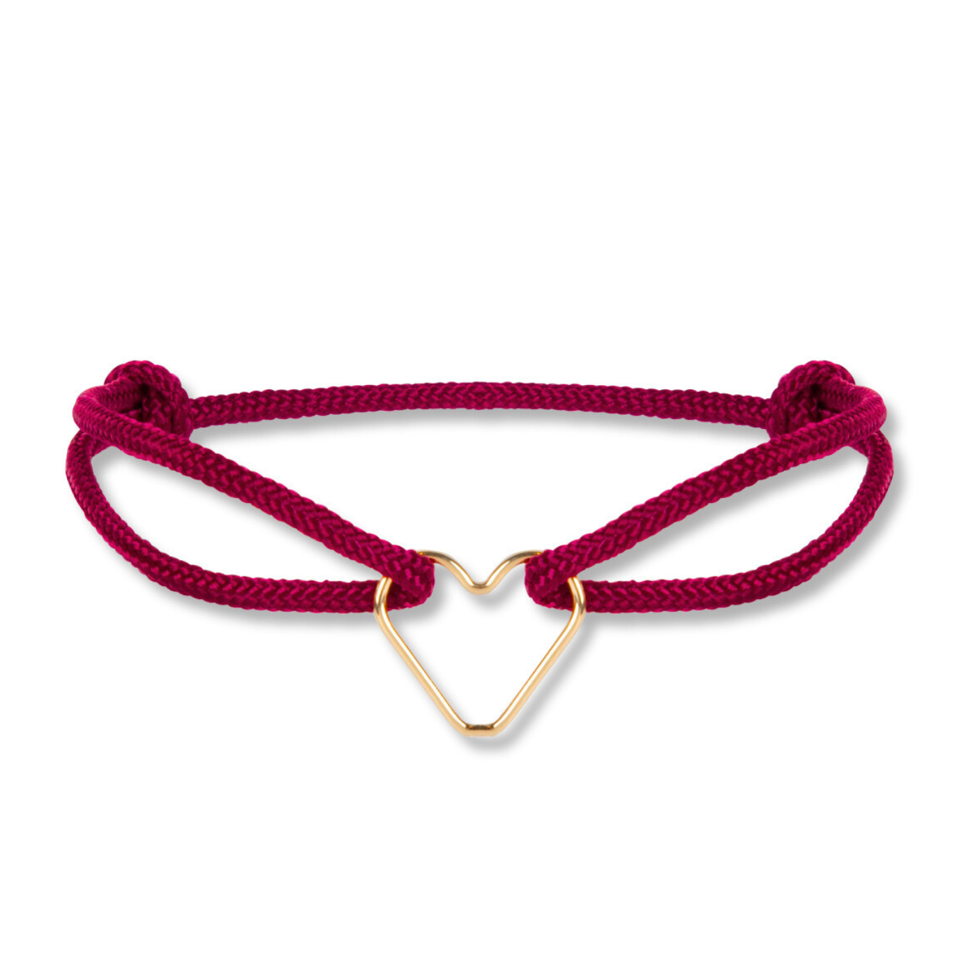 14k gold satin big heart bracelet