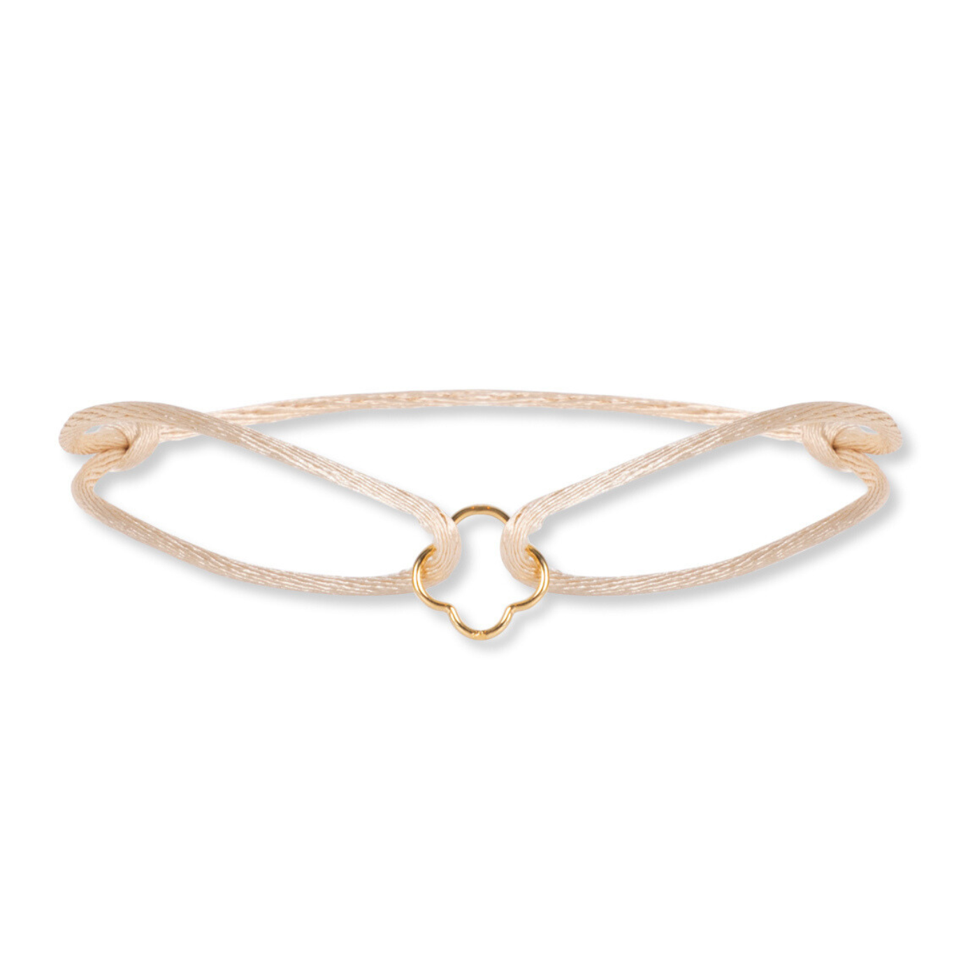 14k gold satin clover bracelet