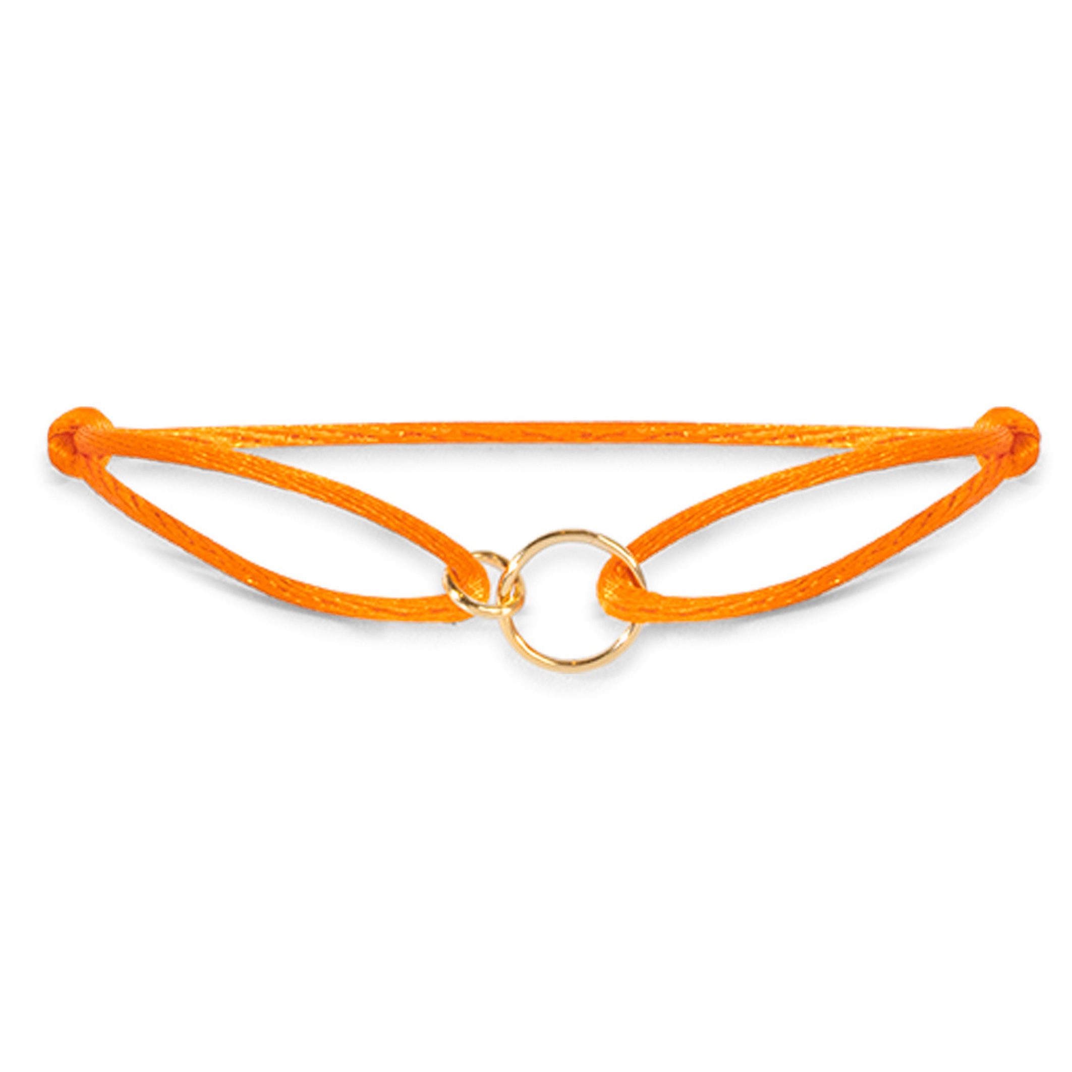 14k gold satin double ring bracelet