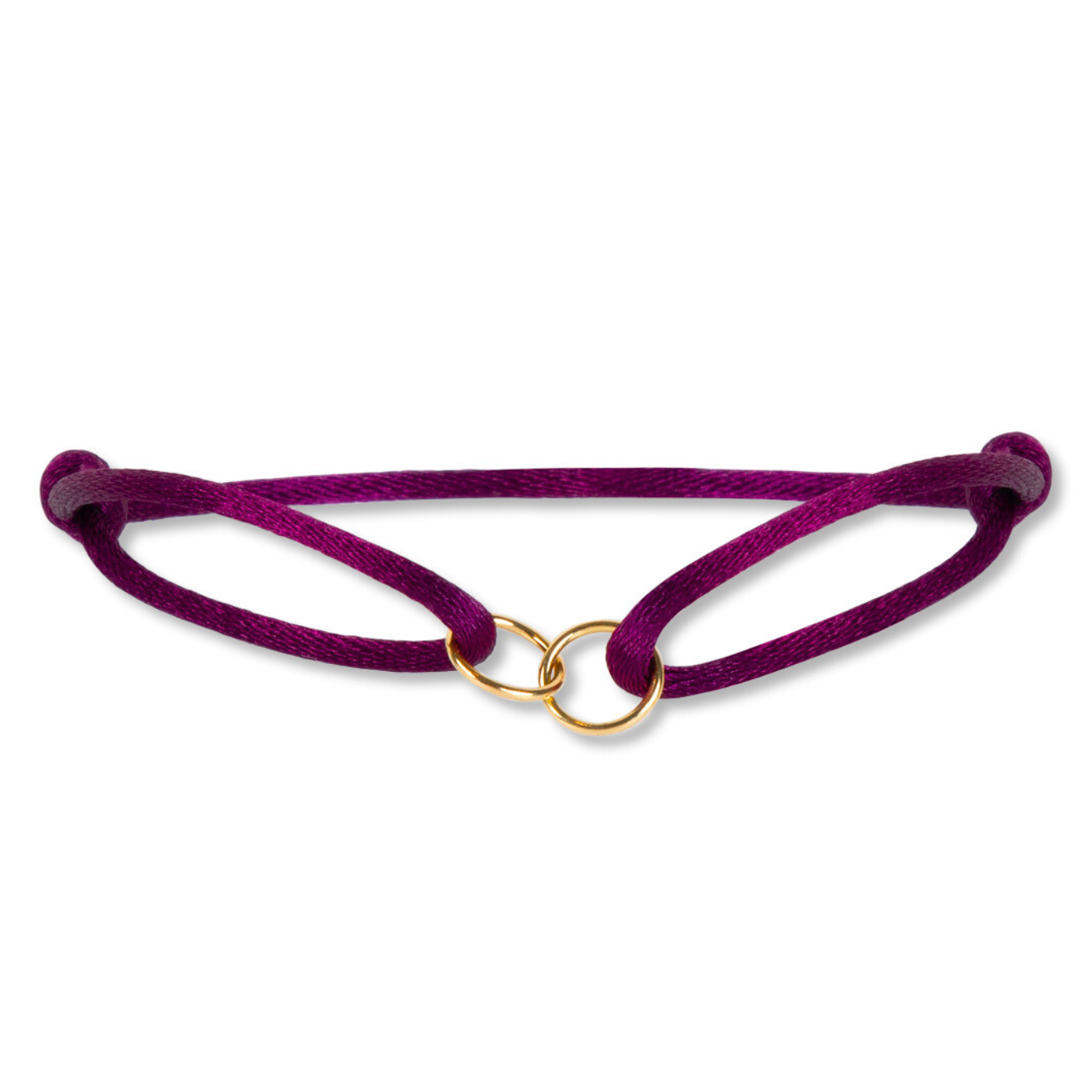 14k gold satin double round bracelet