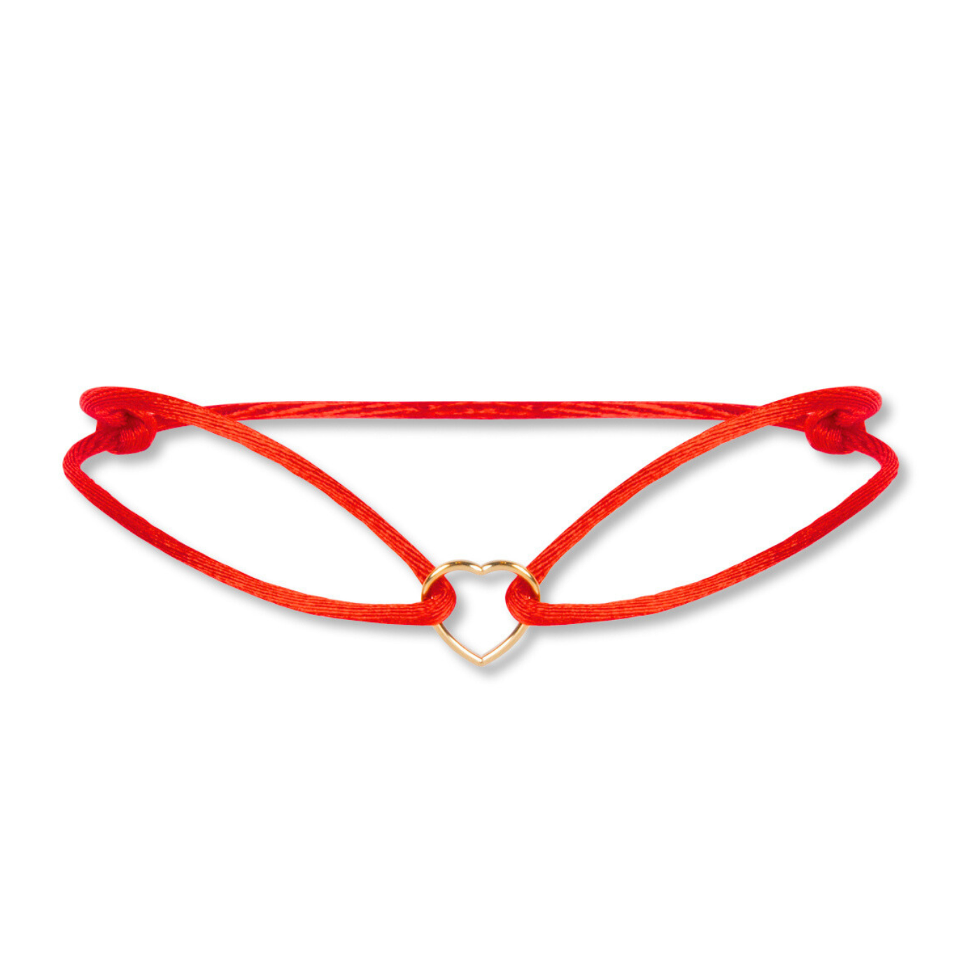 14k gold satin heart bracelet