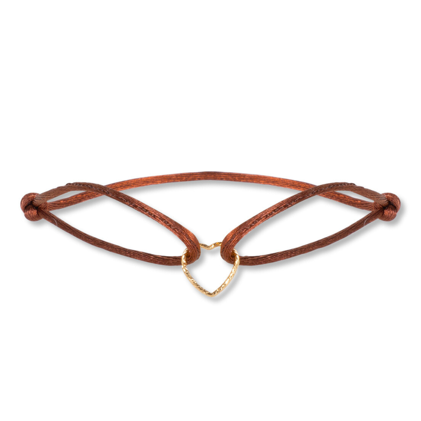 14k gold satin rough heart bracelet