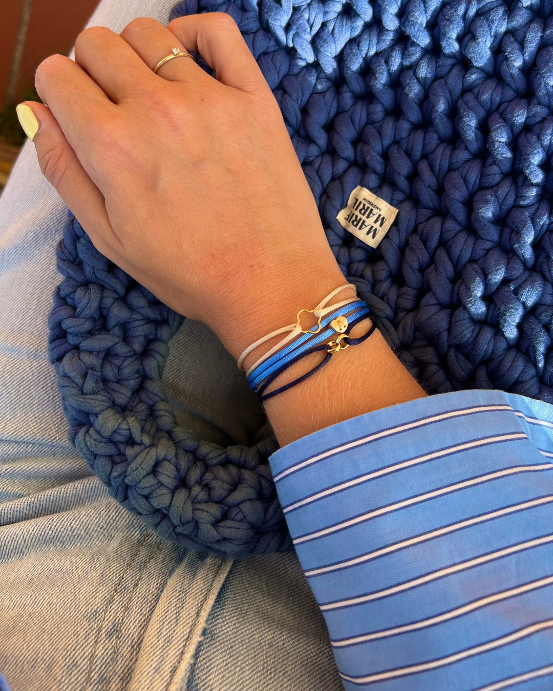 Satin mini double circle bracelet