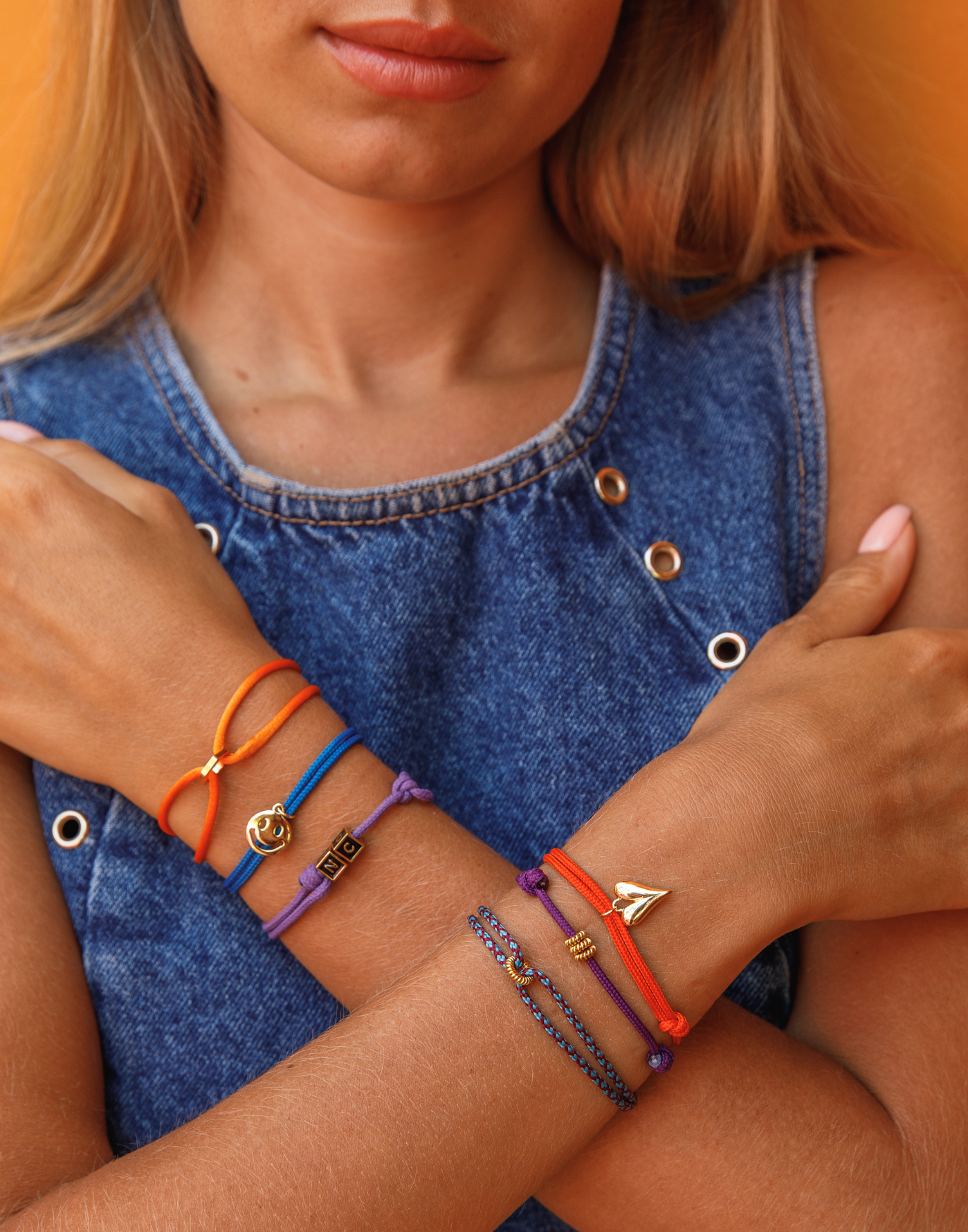 Limited nylon big smile bracelet