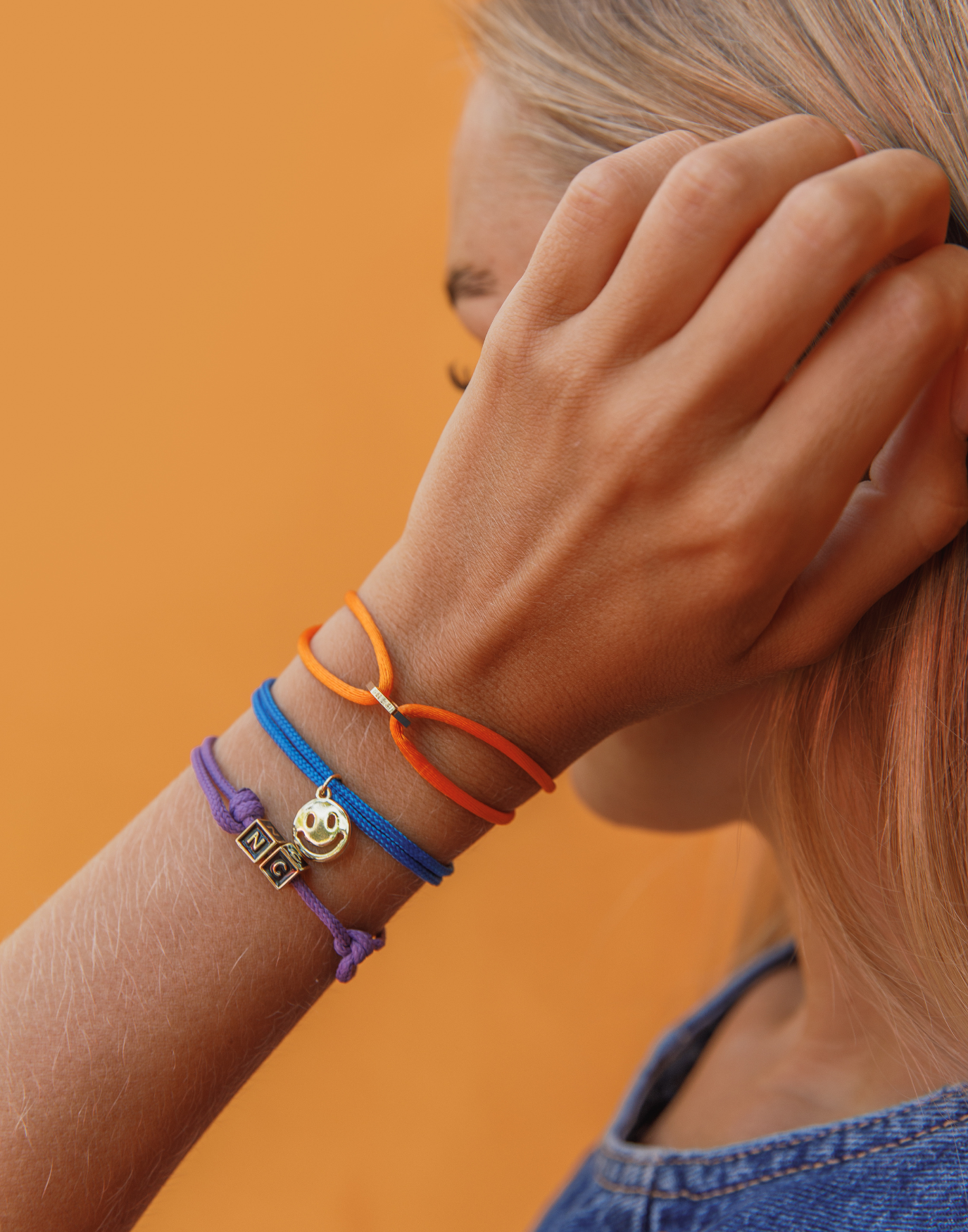 Limited nylon big smile bracelet