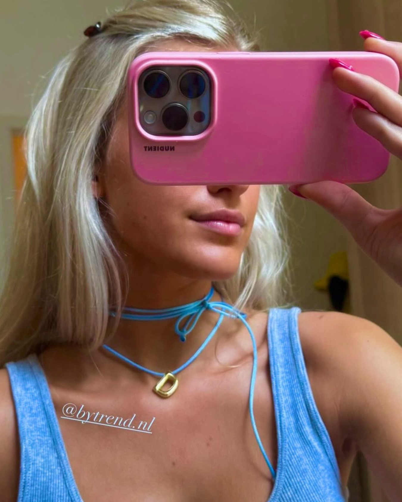Satin initial letter necklace