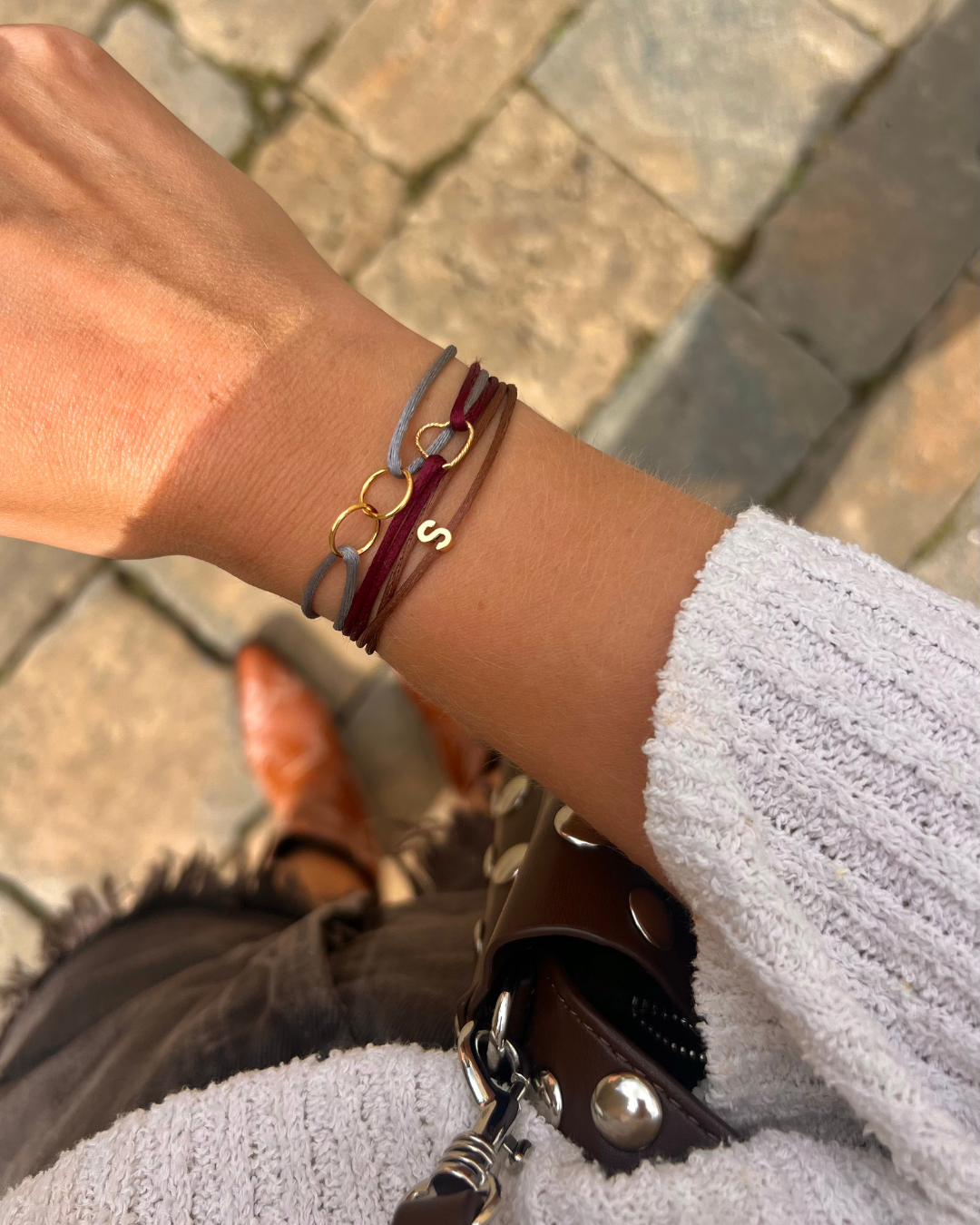 Satin double round bracelet