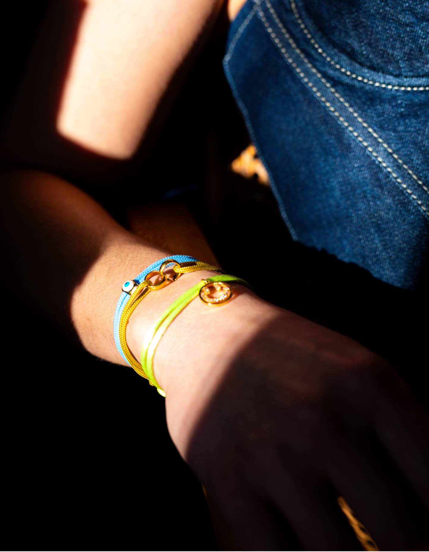 Nylon lucky eye blue bracelet