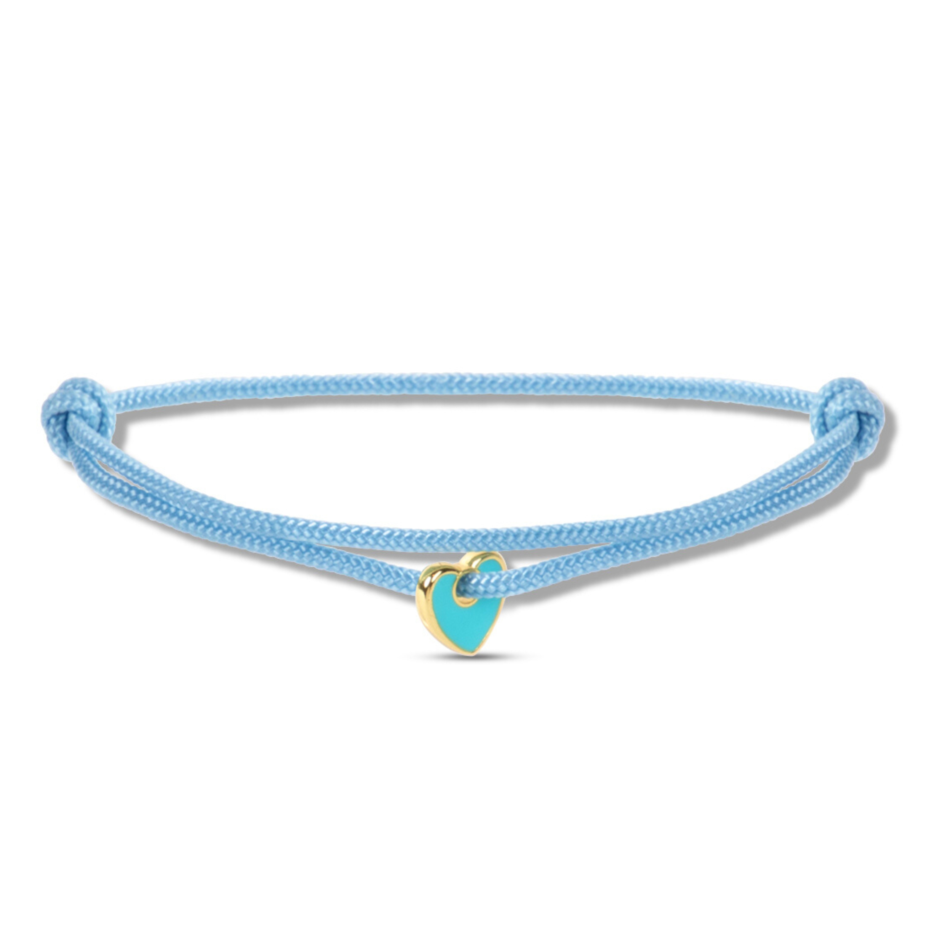 Nylon blue color heart bracelet
