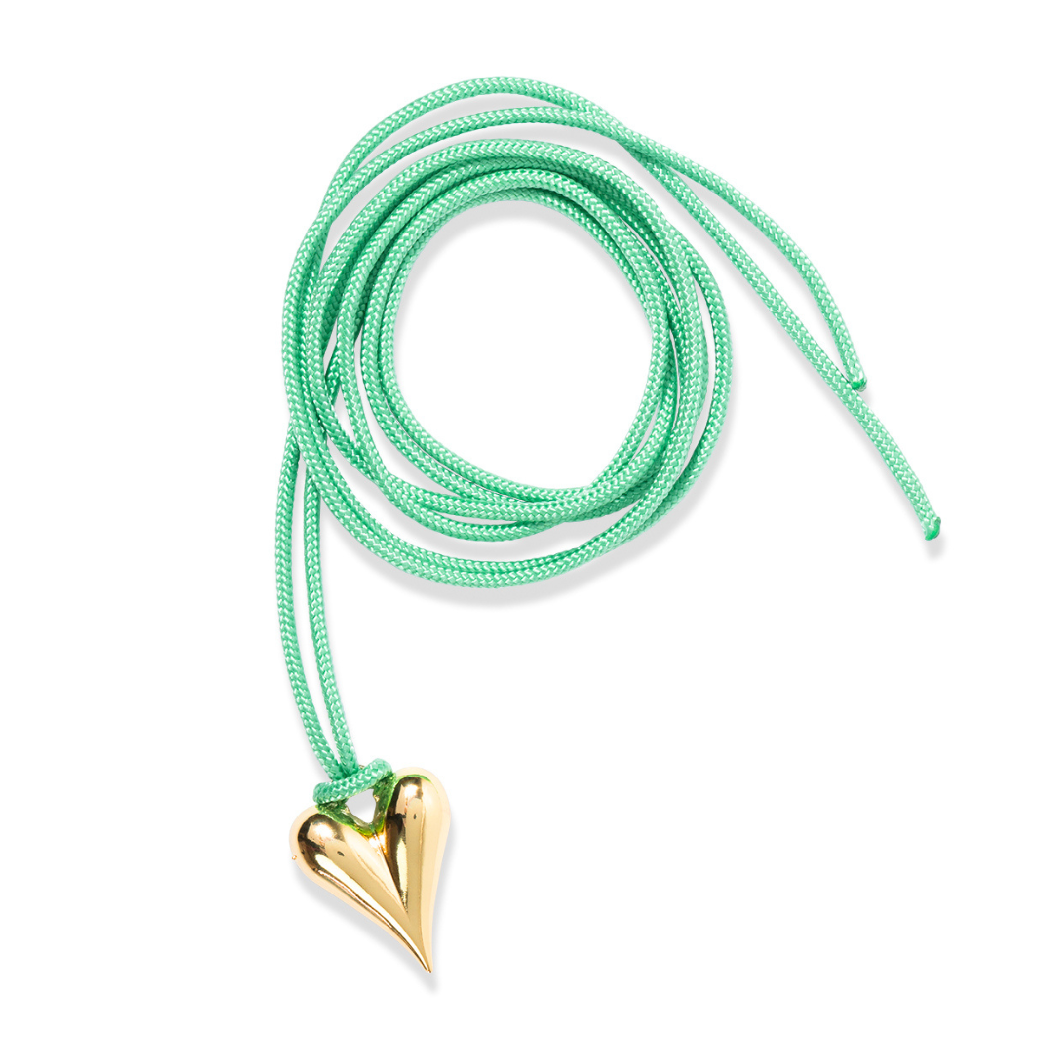Nylon golden heart necklace
