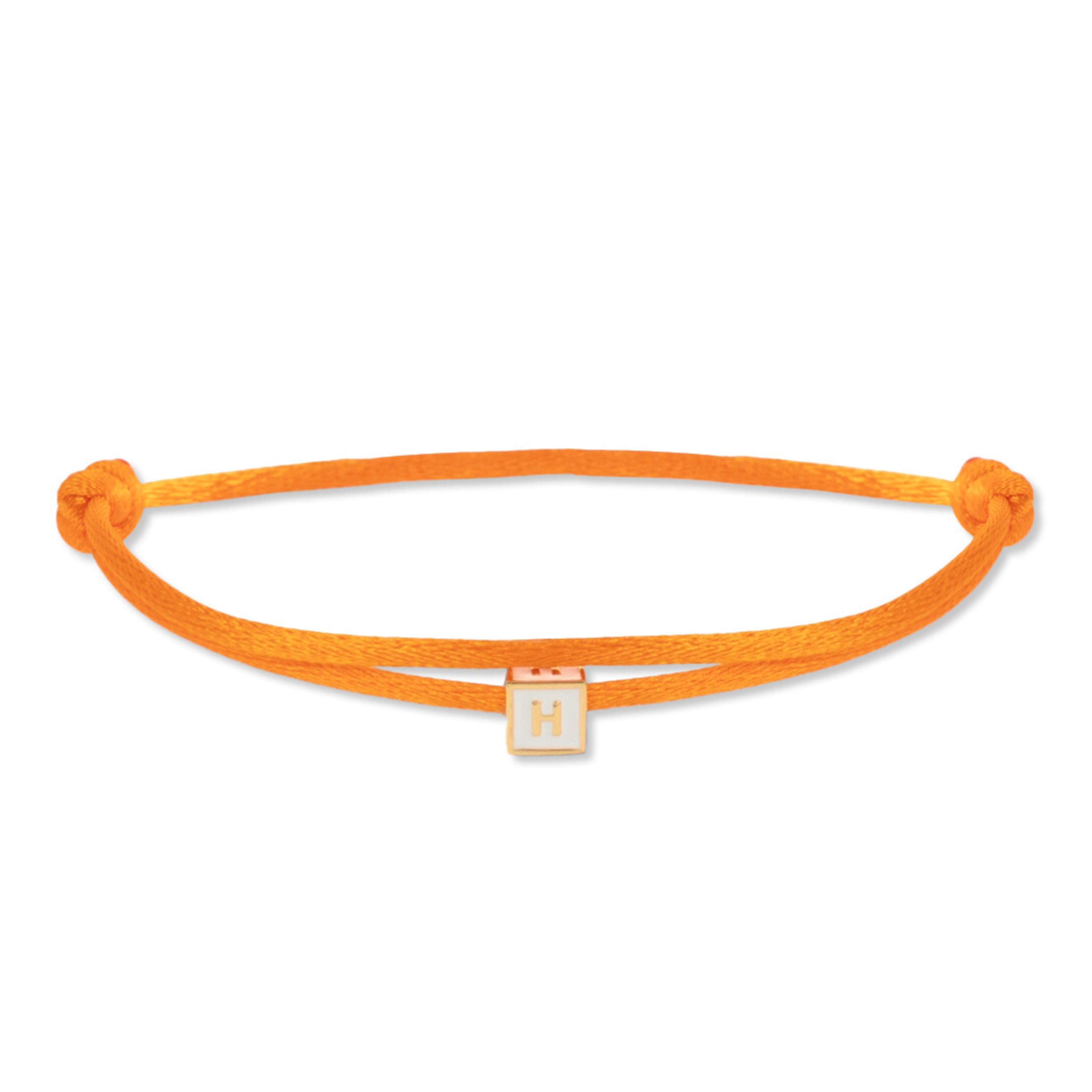 Nylon initial cube white bracelet