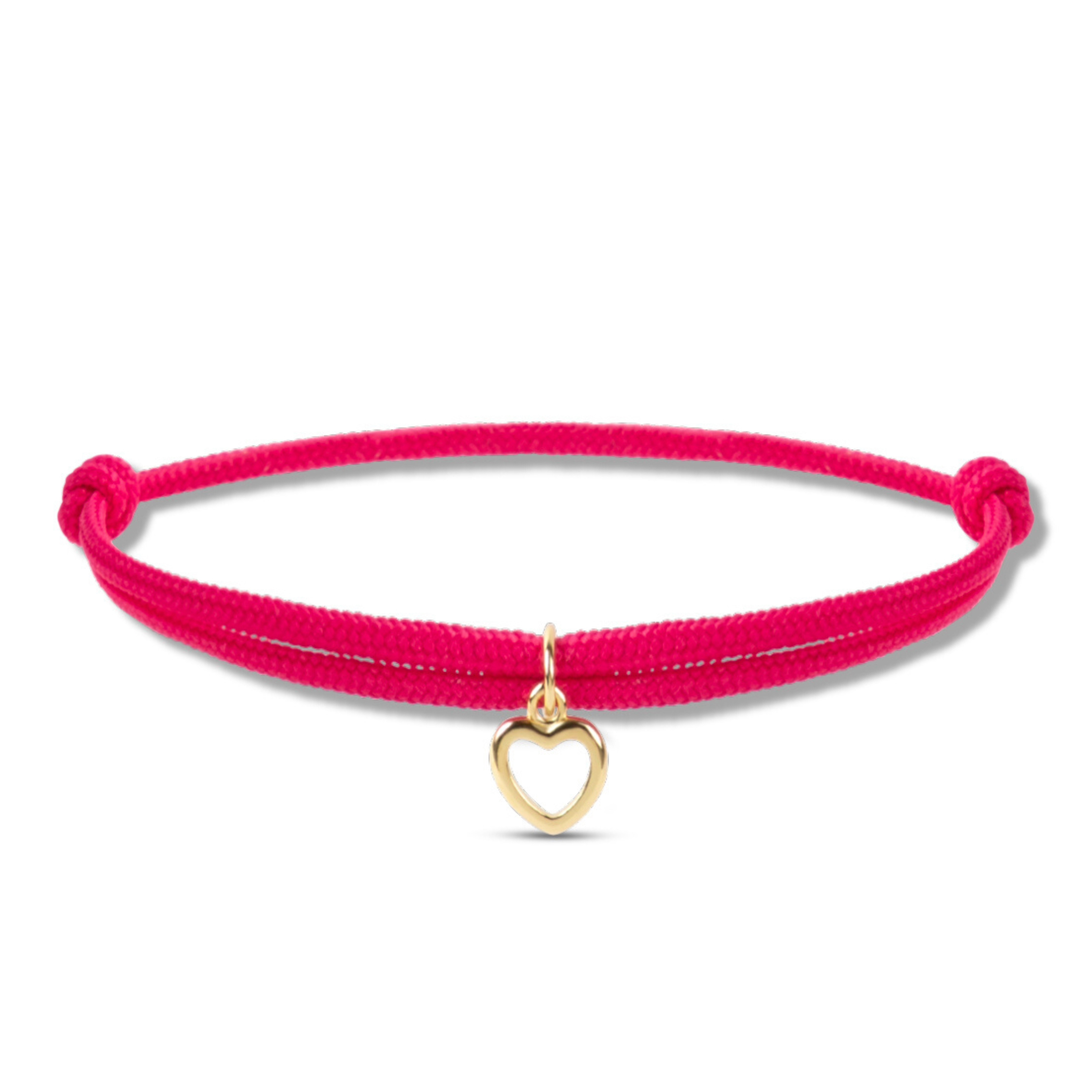 Nylon mini open heart bracelet