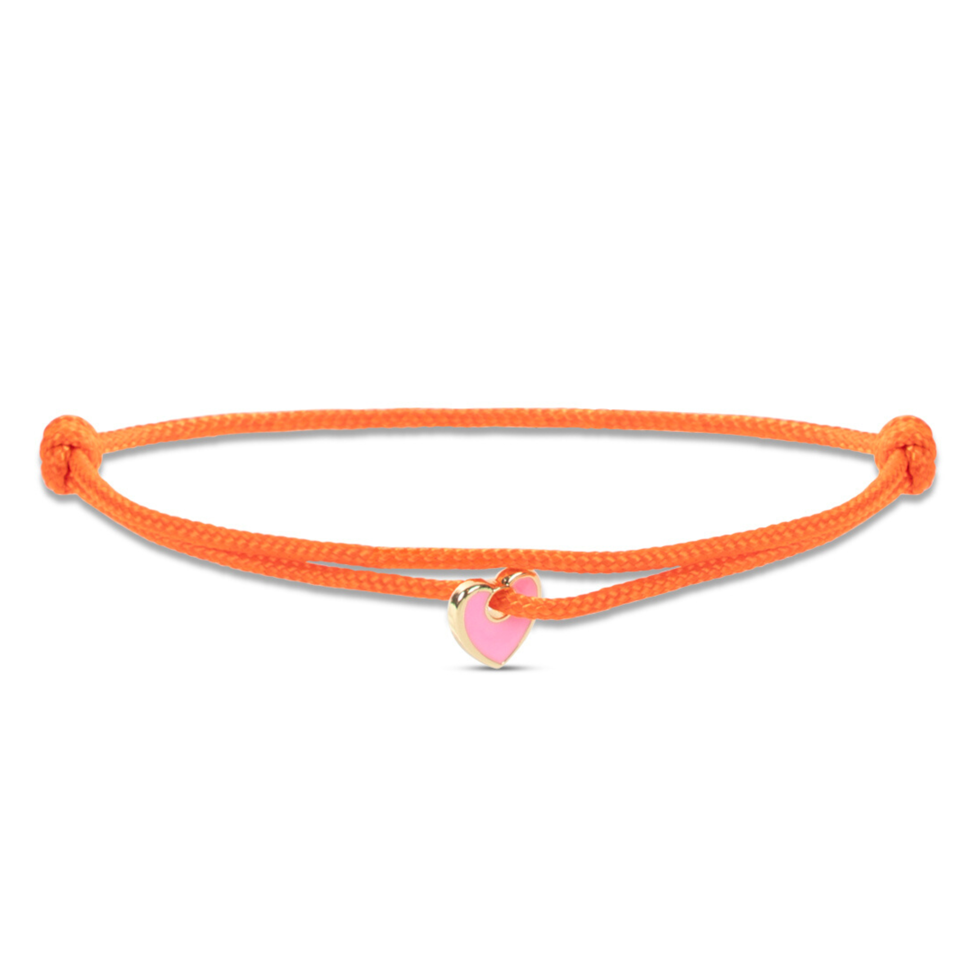 Satin pink color heart bracelet