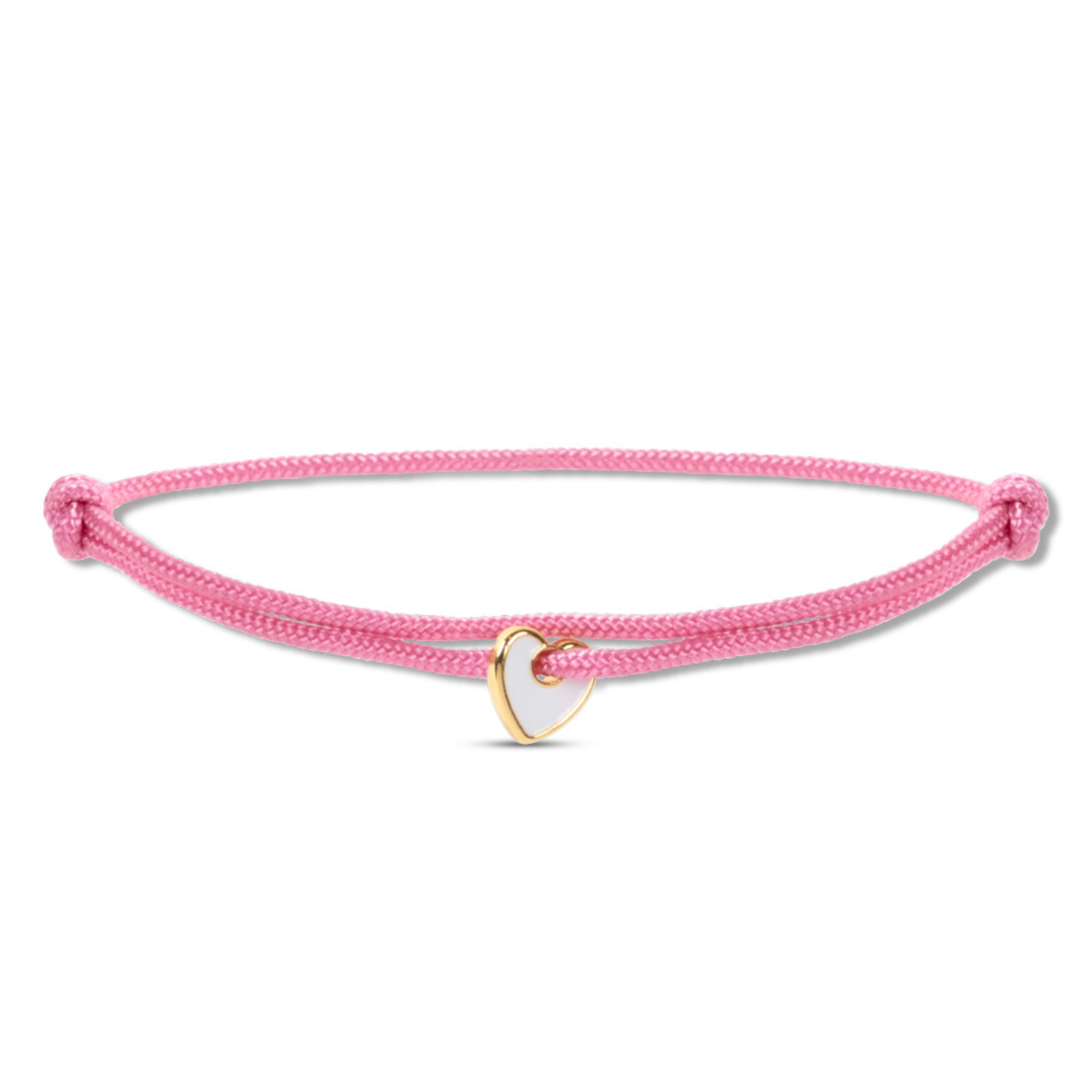 Satin white color heart bracelet