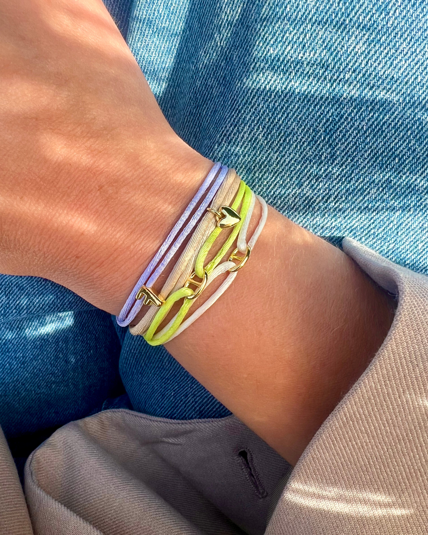 Satin small heart bracelet