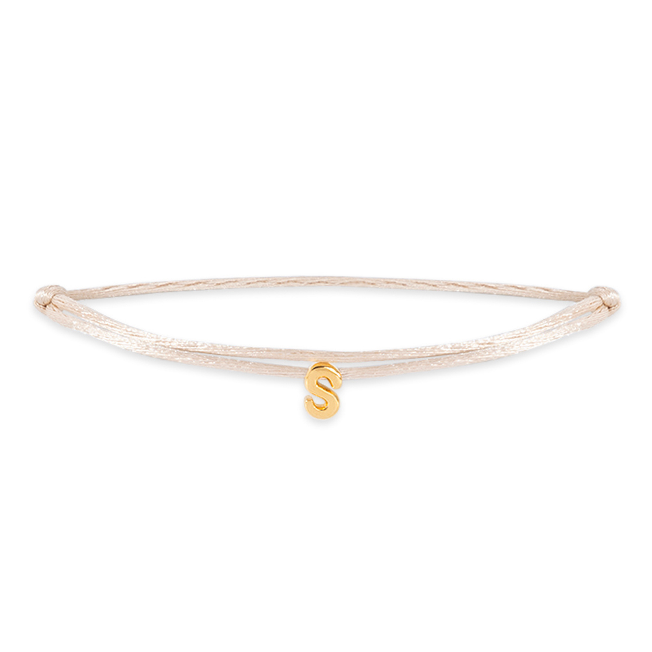 Satin chunky initial letter bracelet