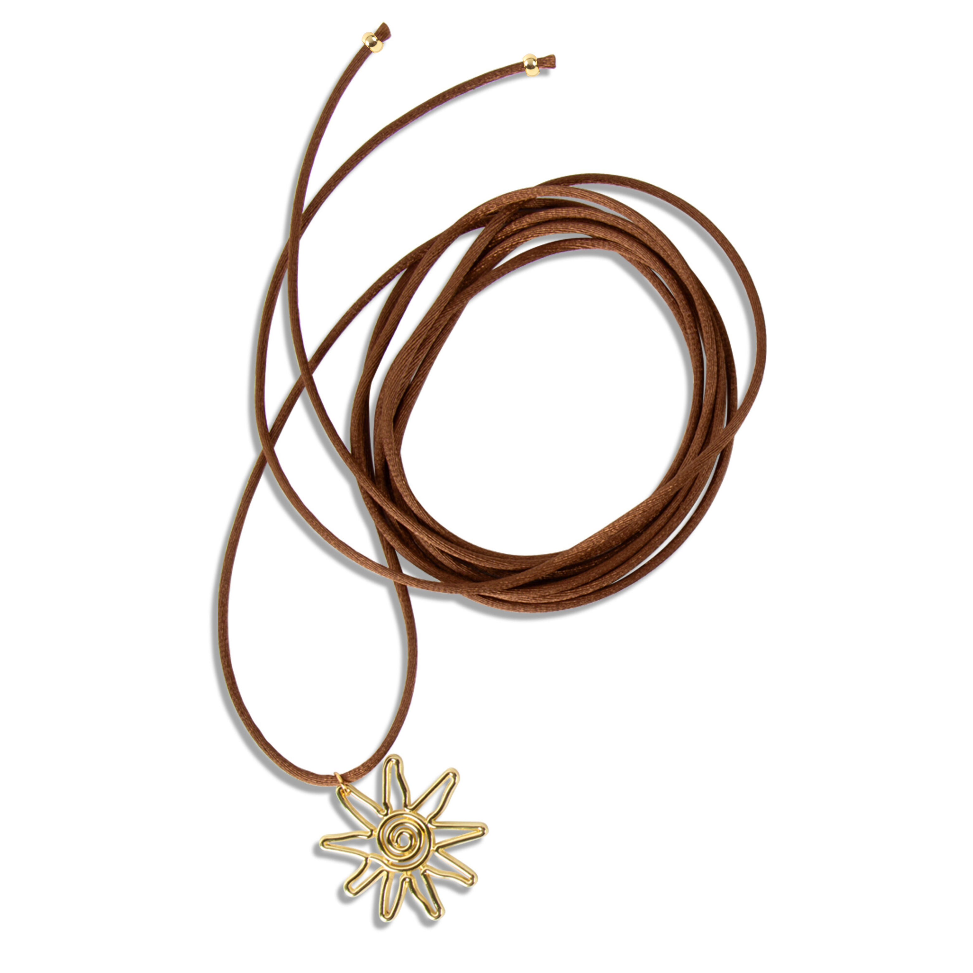 Satin sunflower necklace