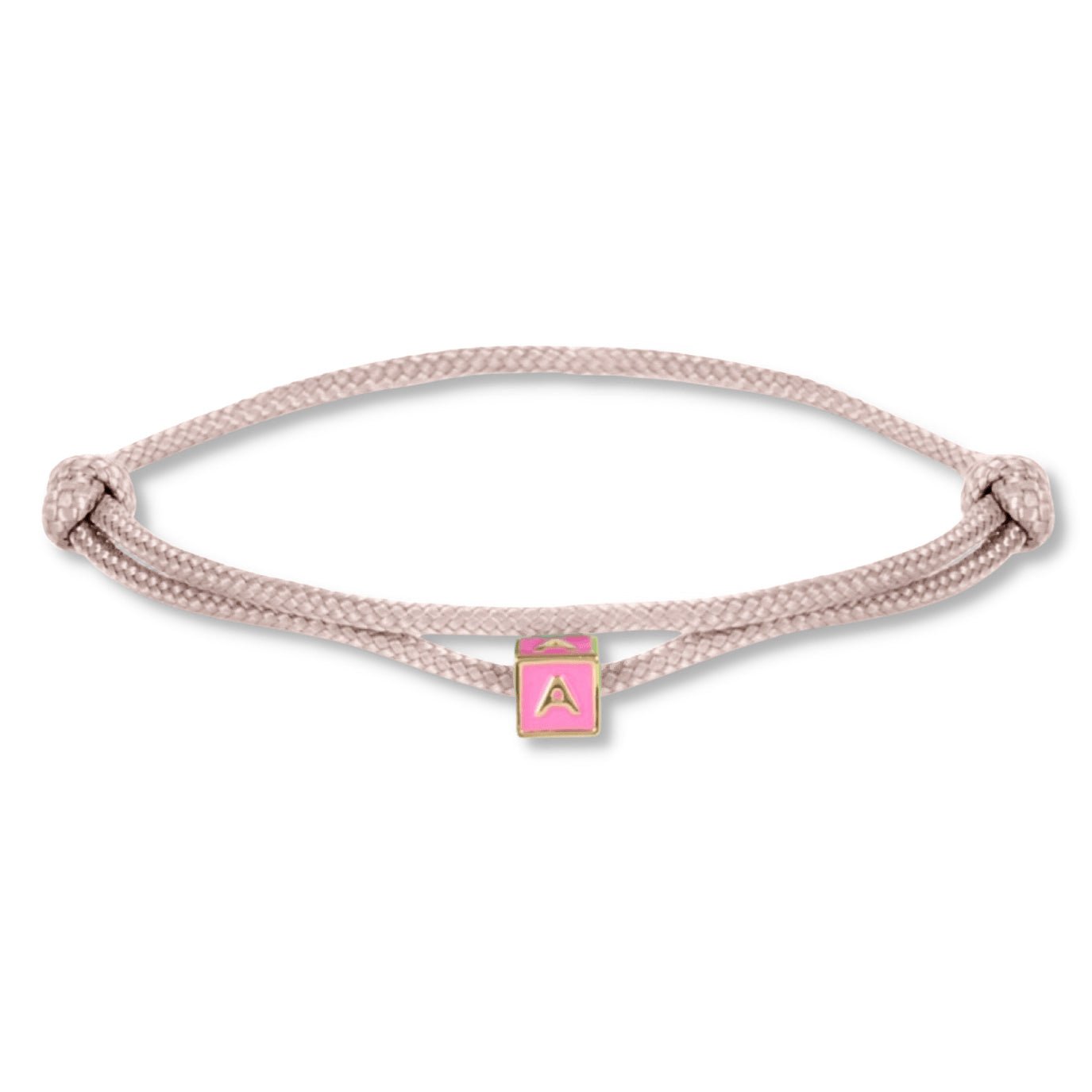 Limited nylon initial cube pink bracelet