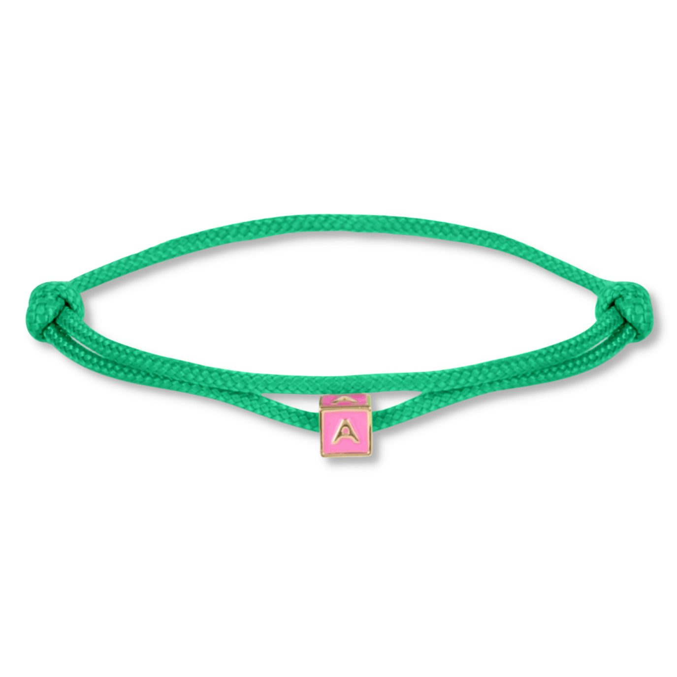Limited nylon initial cube pink bracelet