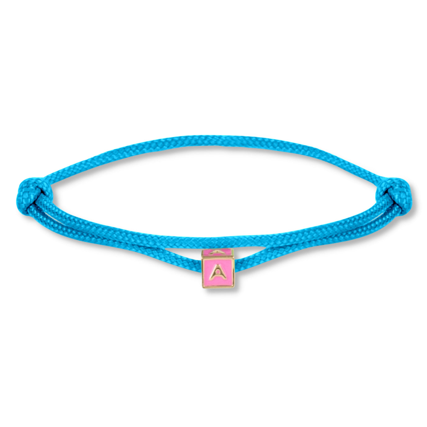 Limited nylon initial cube pink bracelet