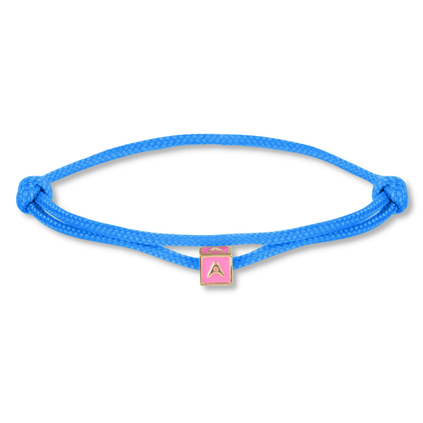 Limited nylon initial cube pink bracelet