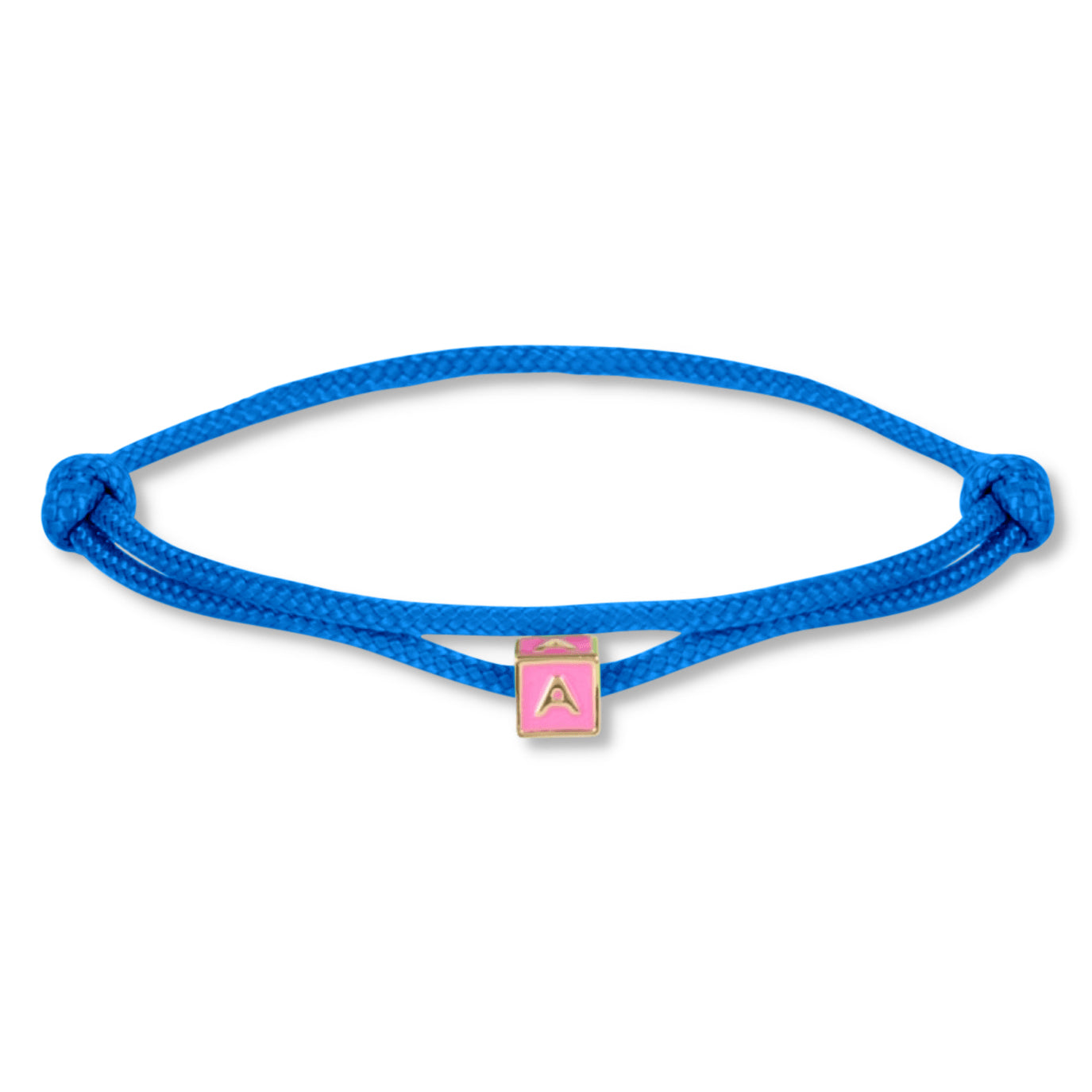 Limited nylon initial cube pink bracelet