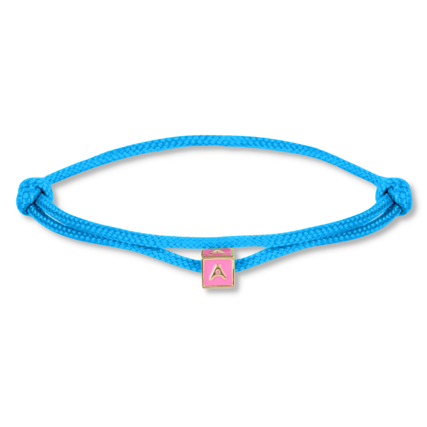 Limited nylon initial cube pink bracelet