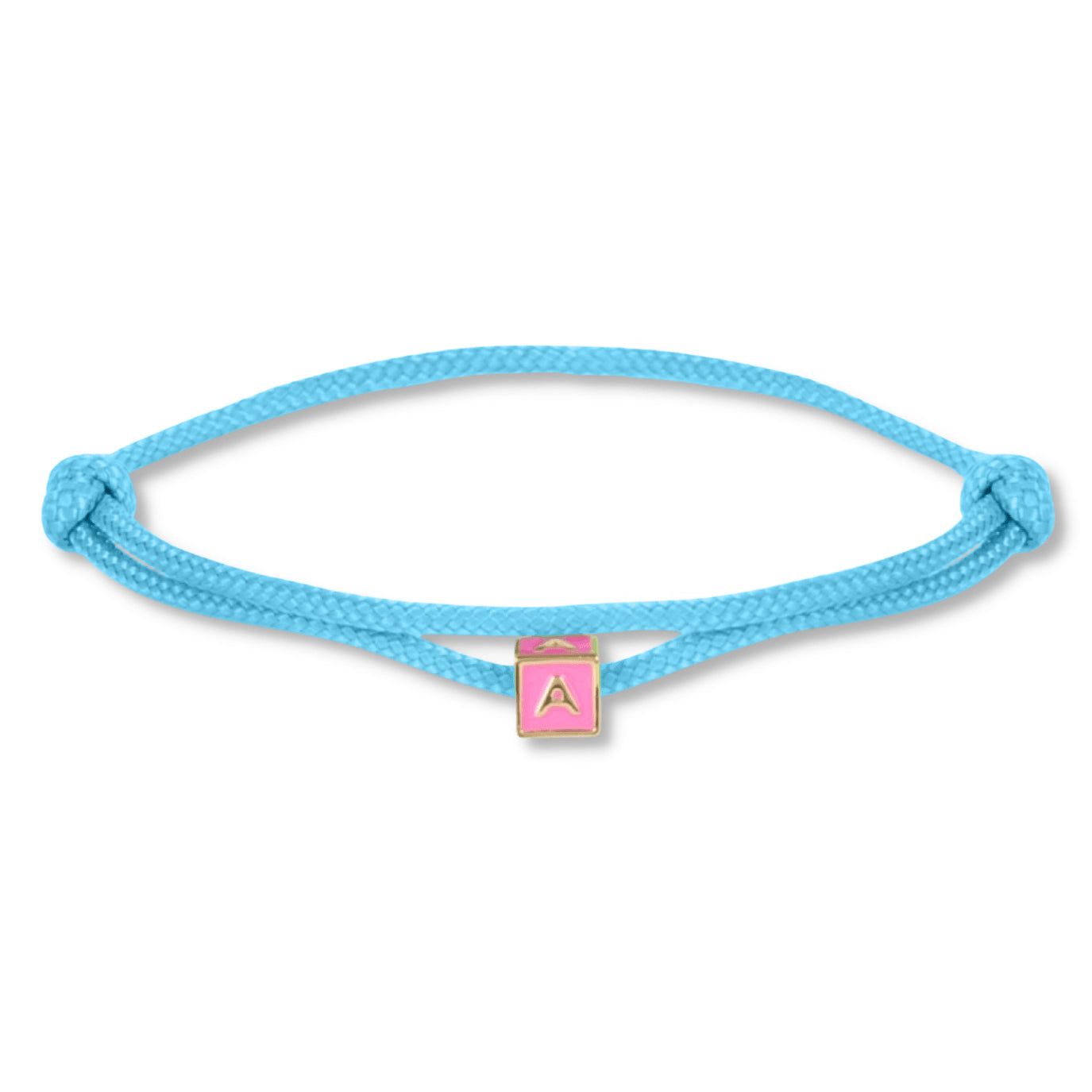 Limited nylon initial cube pink bracelet