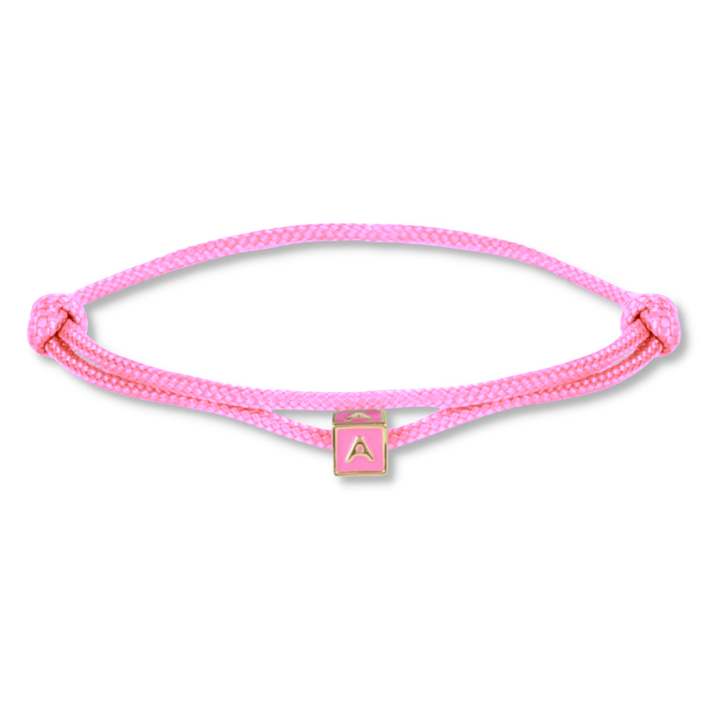 Limited nylon initial cube pink bracelet