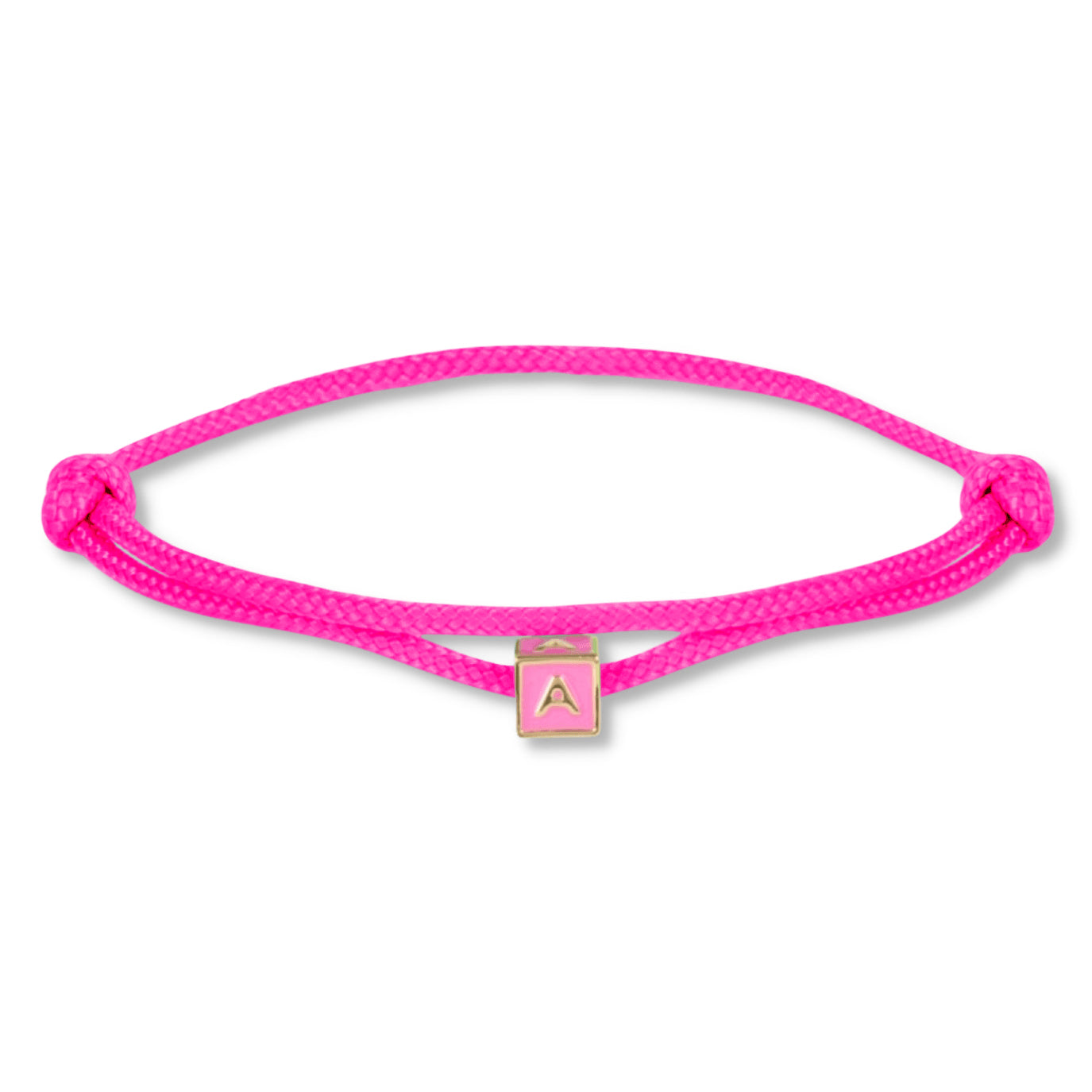 Limited nylon initial cube pink bracelet