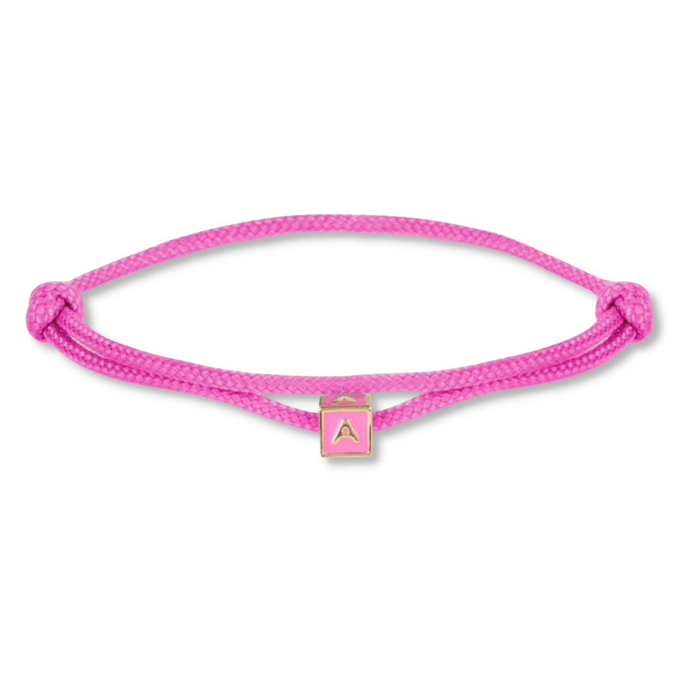 Limited nylon initial cube pink bracelet