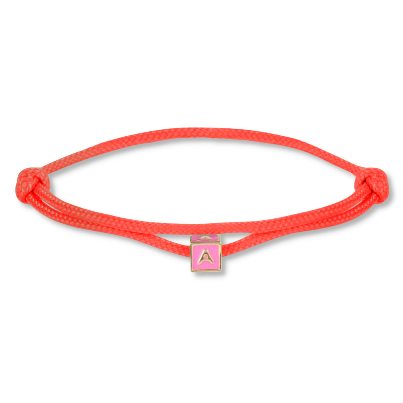 Limited nylon initial cube pink bracelet