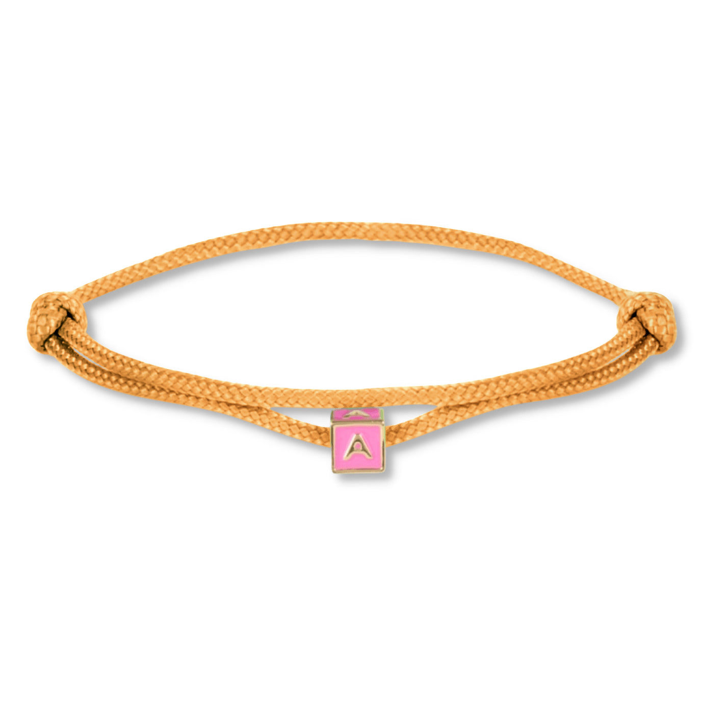 Limited nylon initial cube pink bracelet