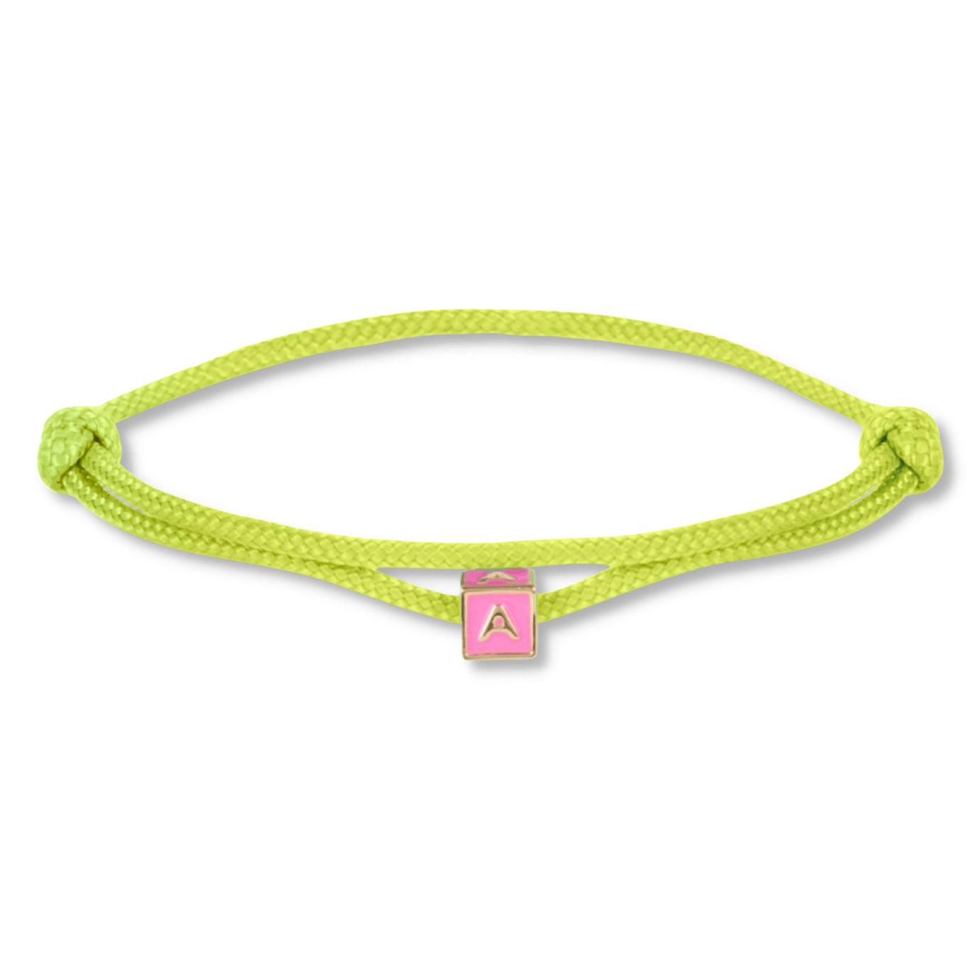 Limited nylon initial cube pink bracelet