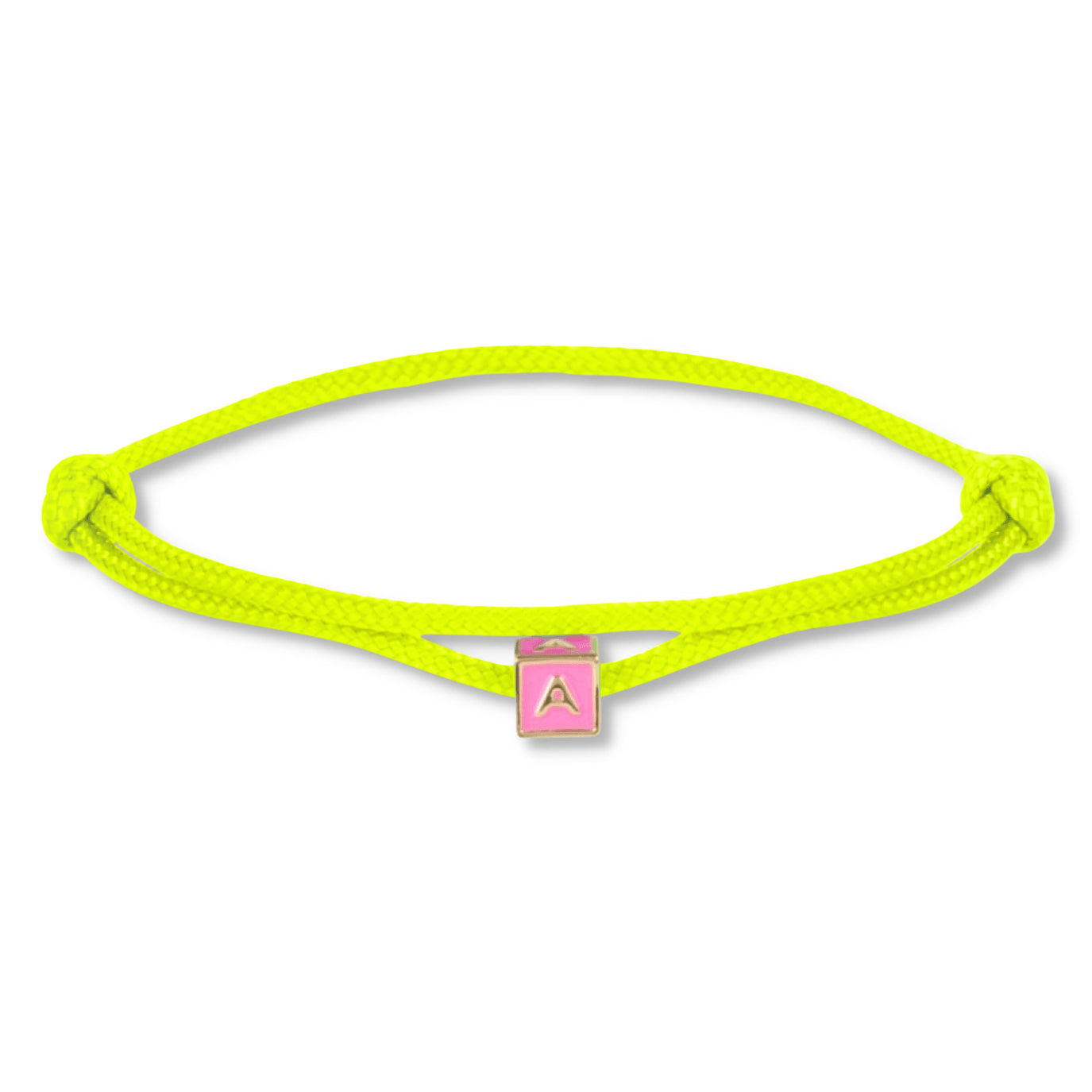 Limited nylon initial cube pink bracelet