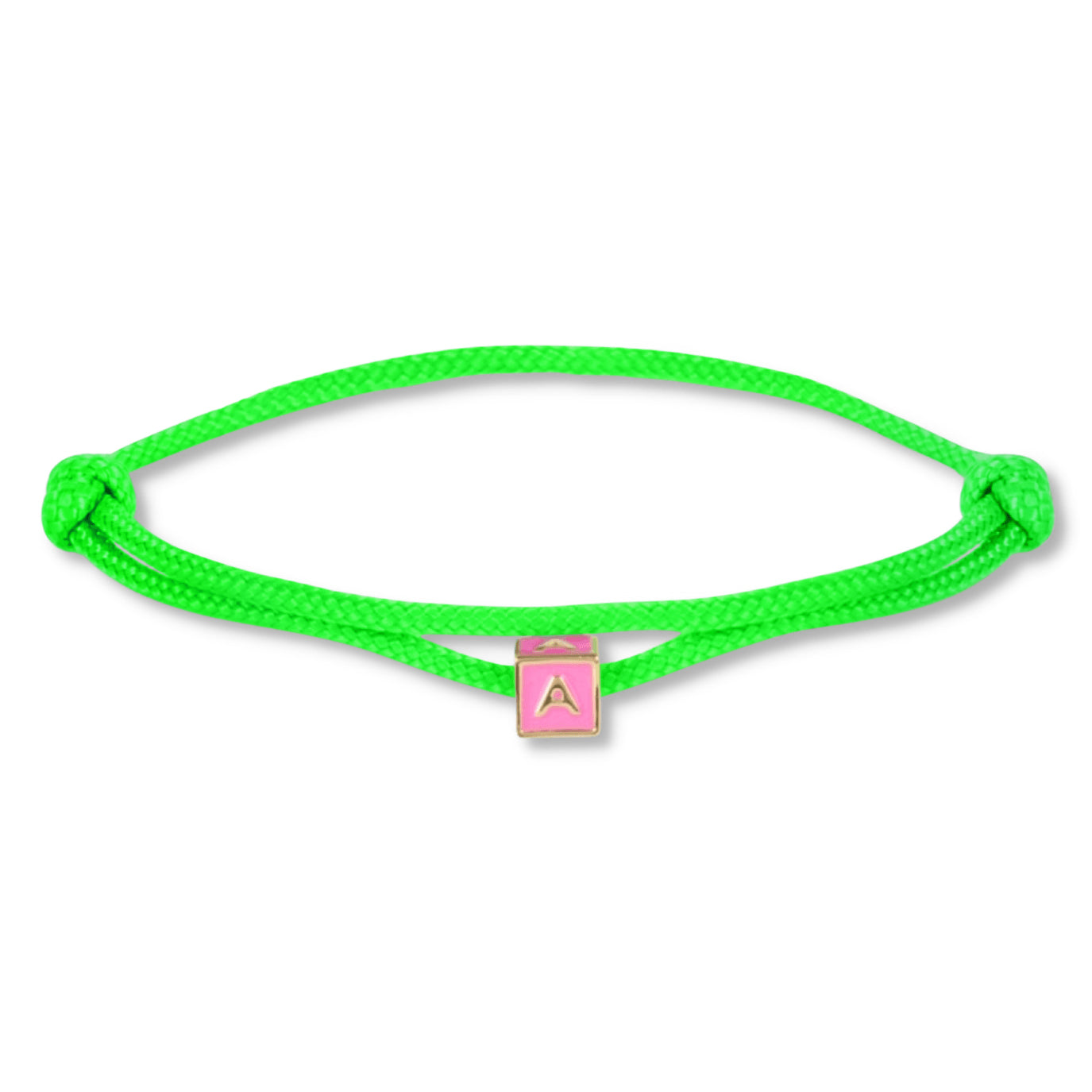 Limited nylon initial cube pink bracelet