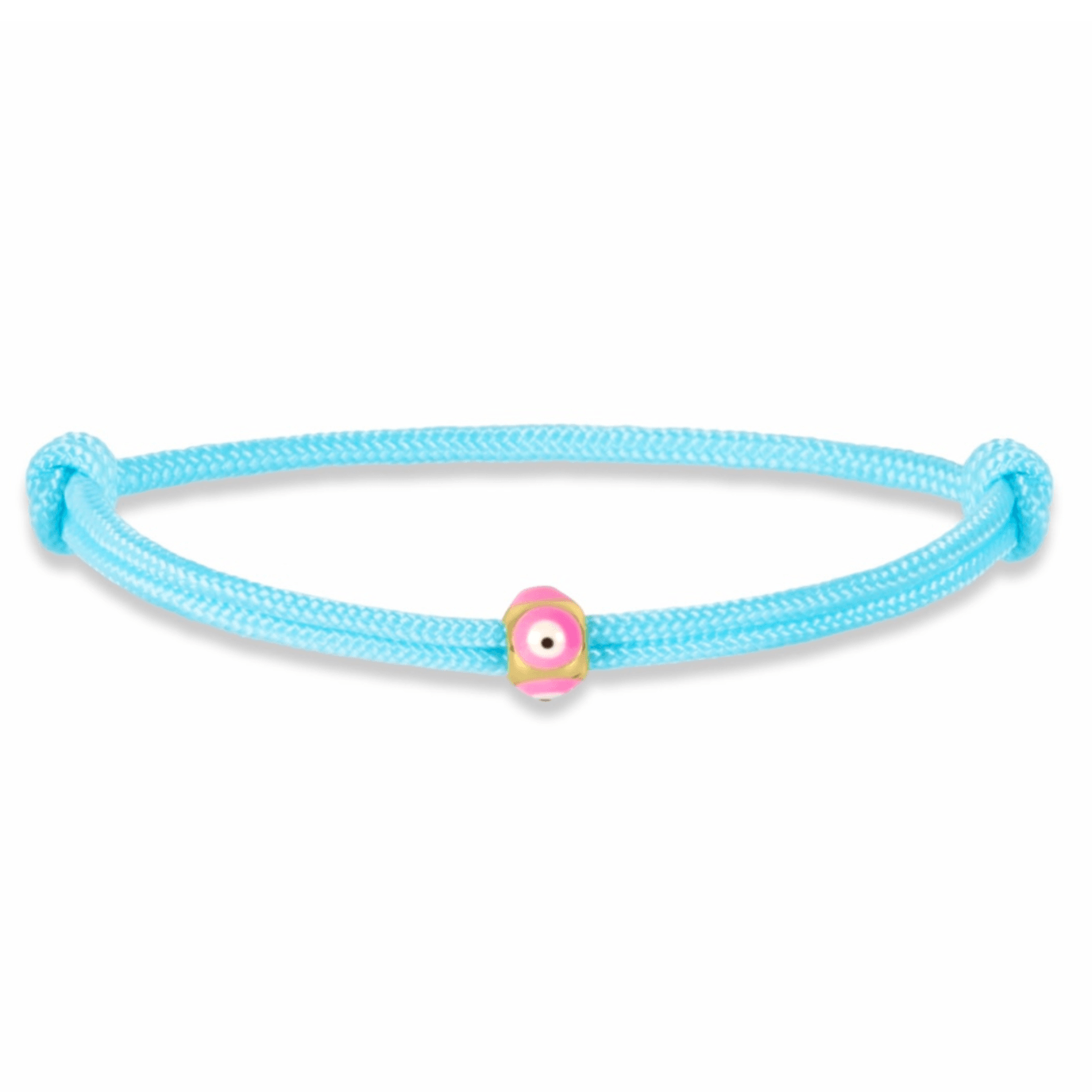 Limited nylon lucky eye pink bracelet - Bytrend.nl