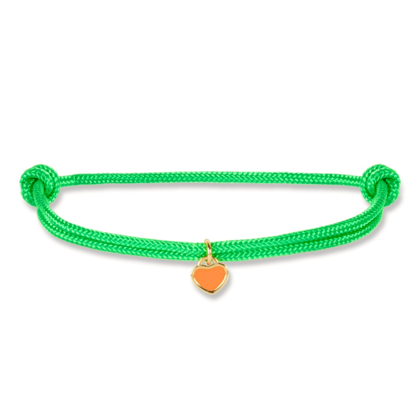 Limited nylon orange heart bracelet - Bytrend.nl