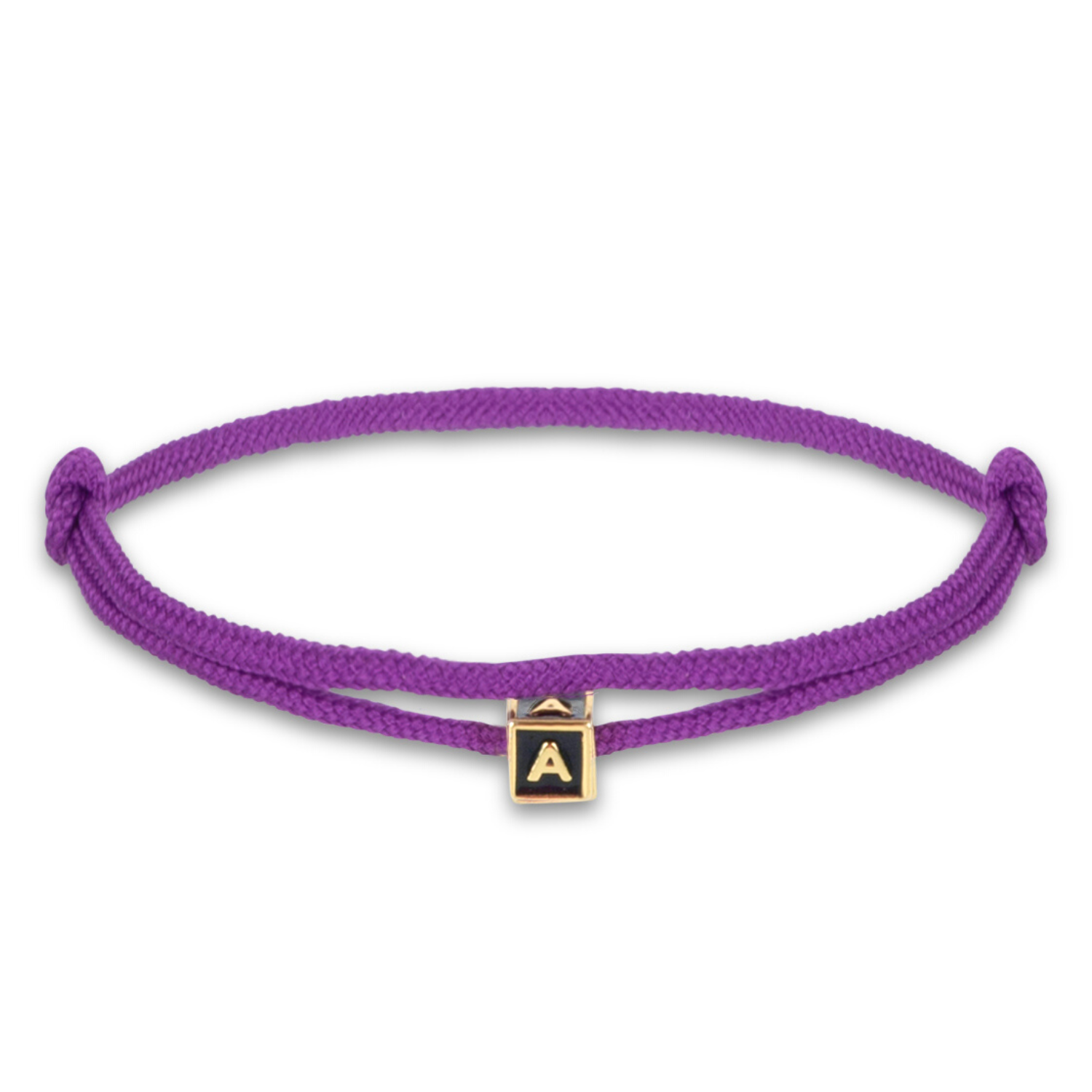 Limited nylon initial cube black bracelet