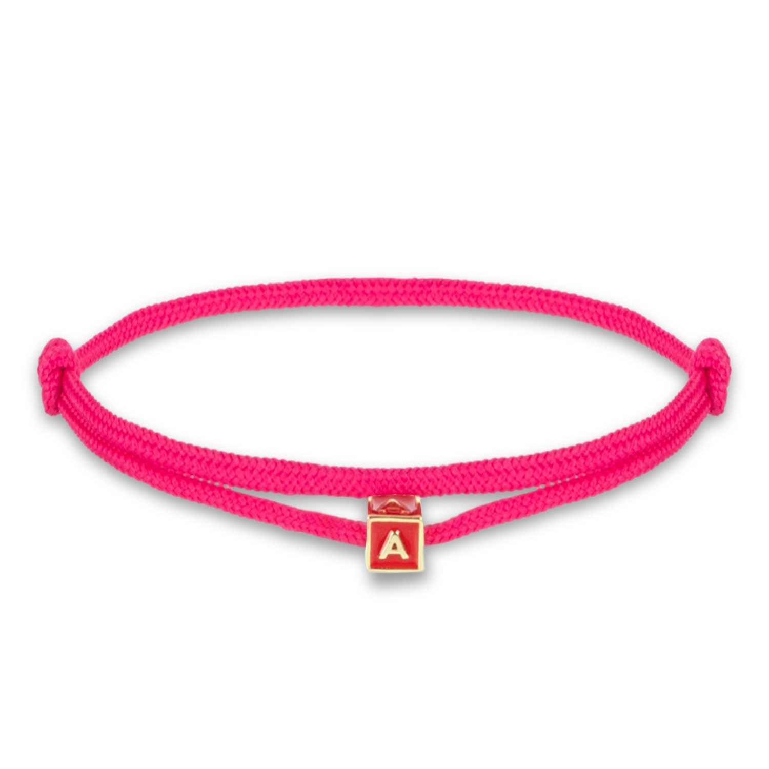 Limited nylon initial cube red bracelet