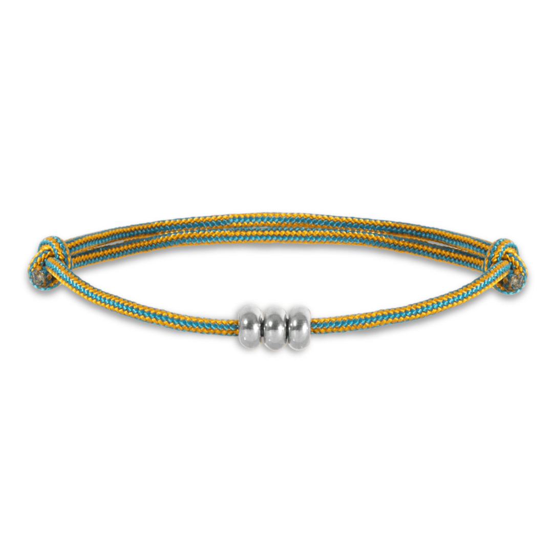 Nylon cirkels bracelet silver - Bytrend.nl