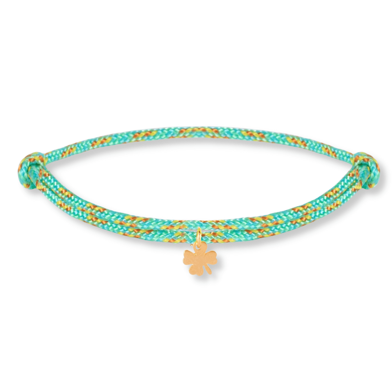 Nylon clover bracelet gold - Bytrend.nl