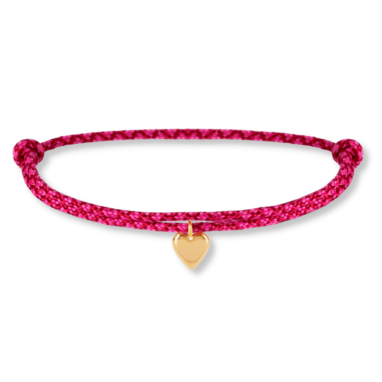 Nylon heart bracelet gold - Bytrend.nl