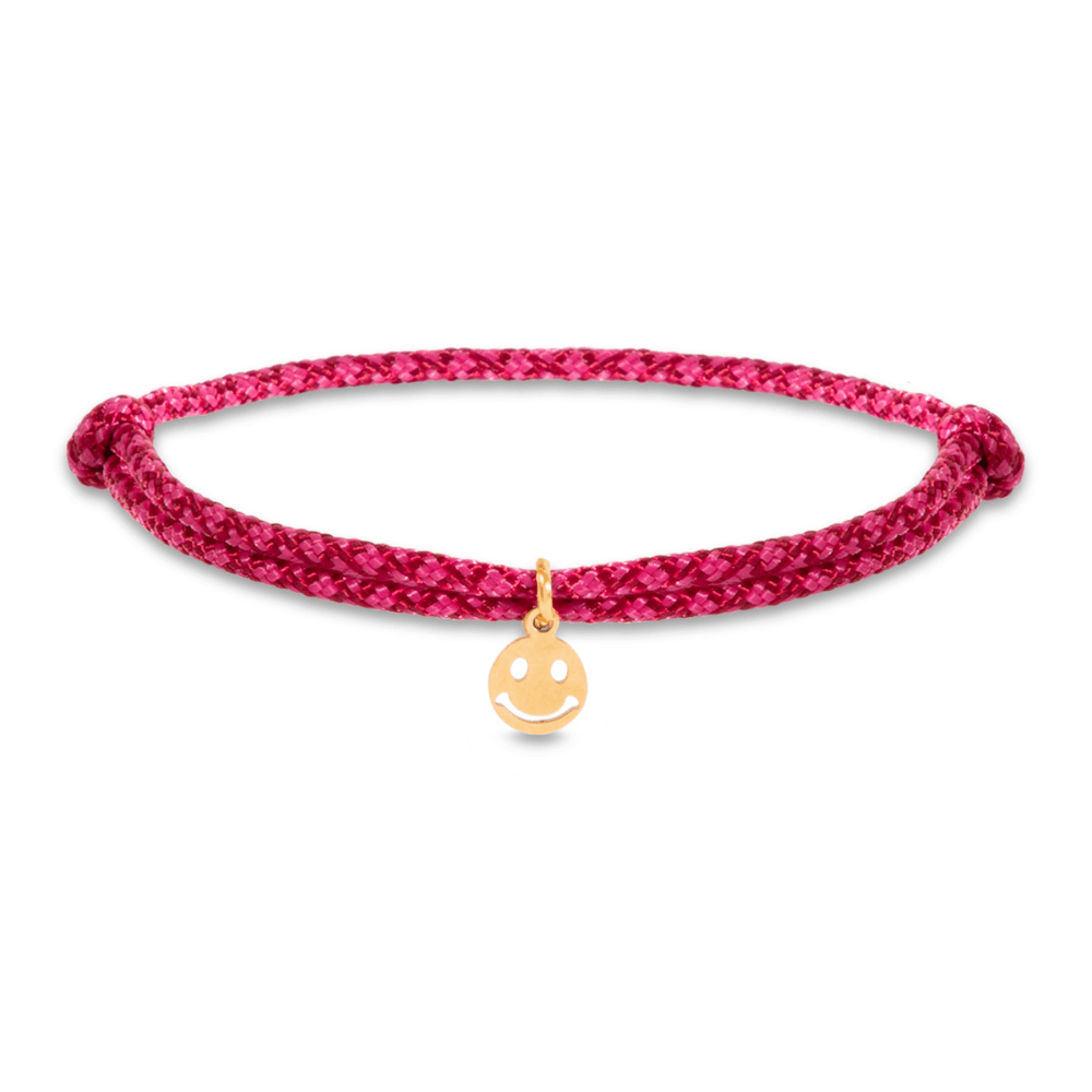 nylon koord armband met smiley