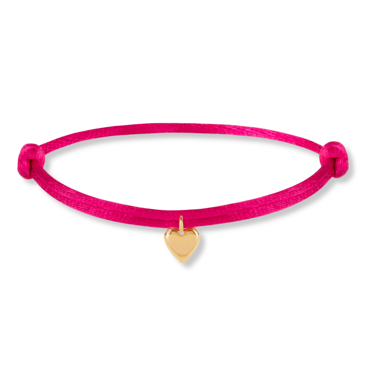 Satin heart bracelet gold - Bytrend.nl
