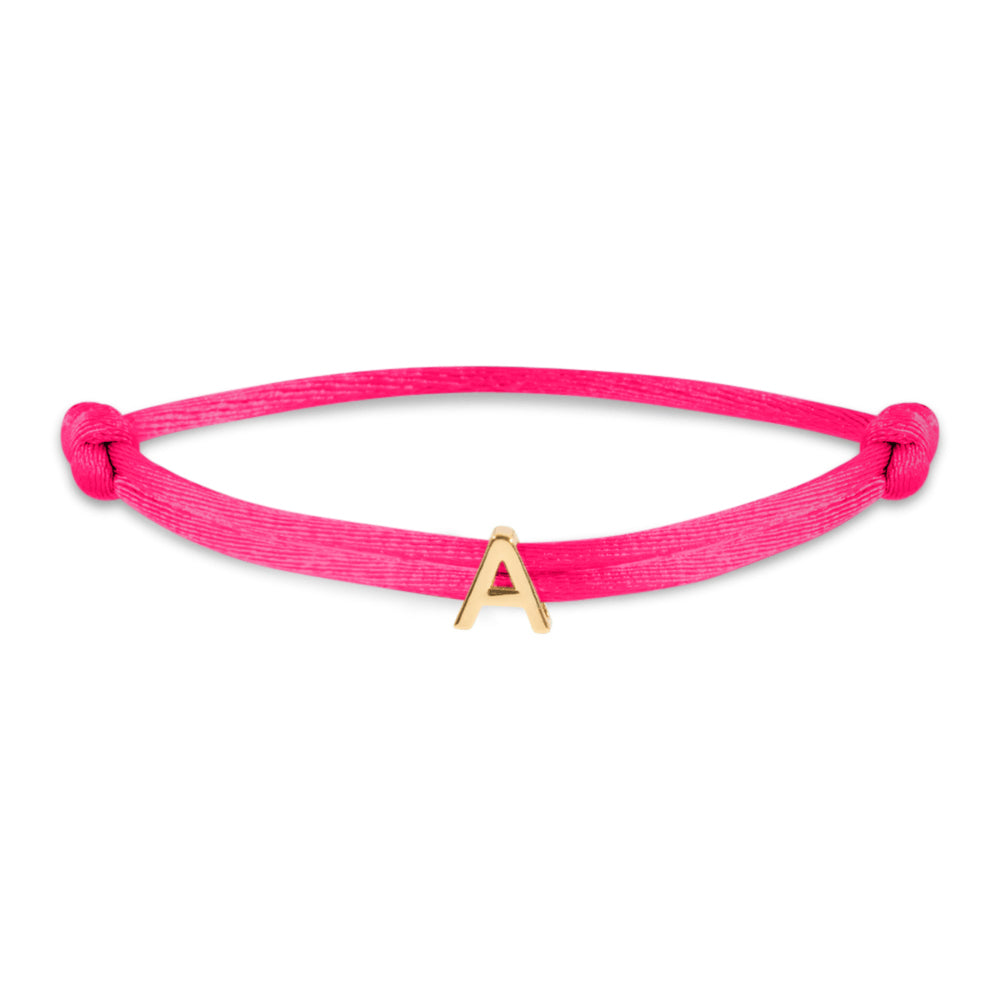 Satin initial letter bracelet gold