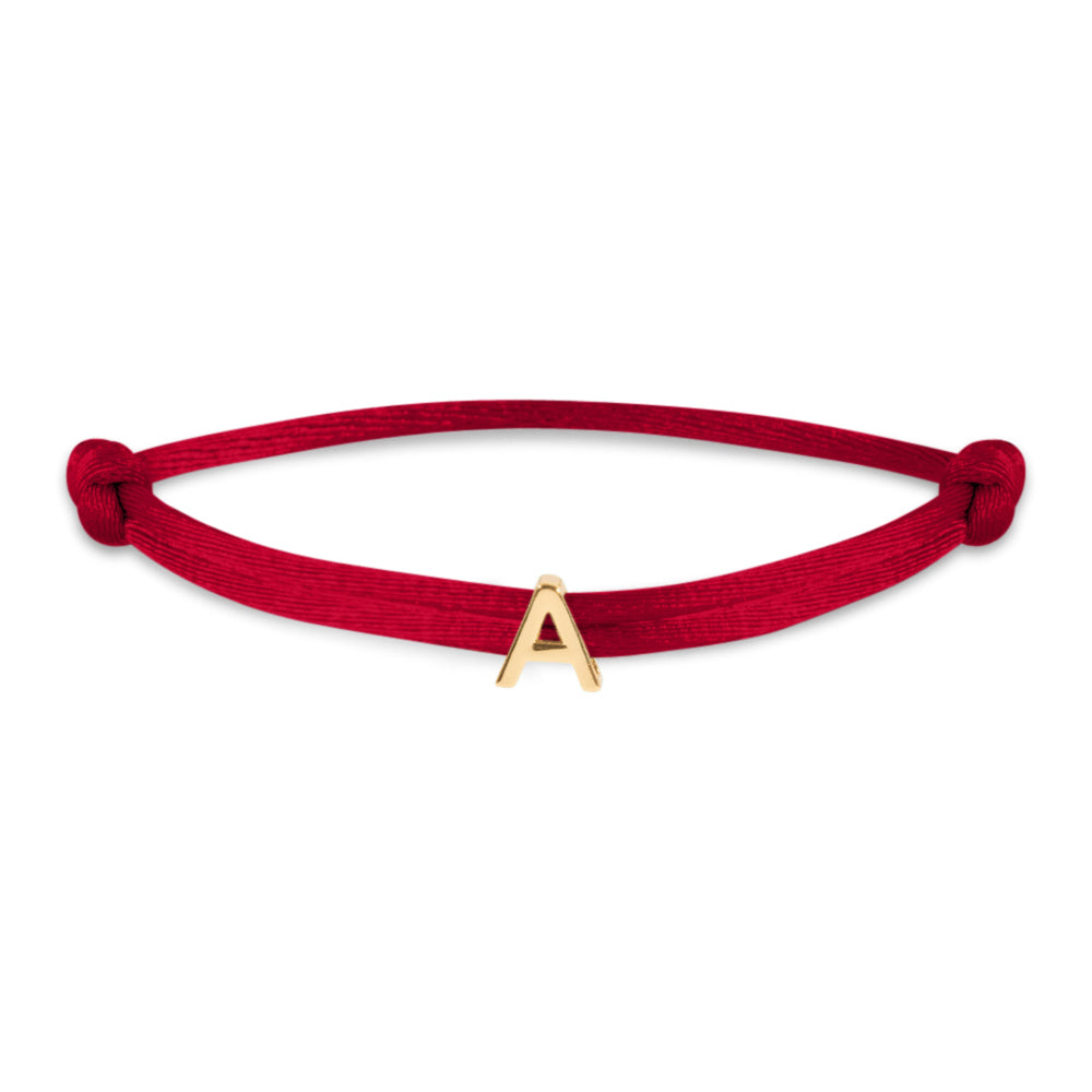 Satin initial letter bracelet gold