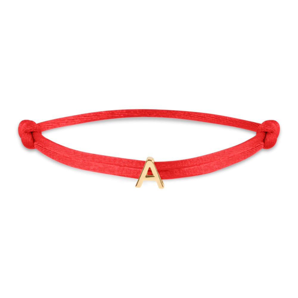 Satin initial letter bracelet gold