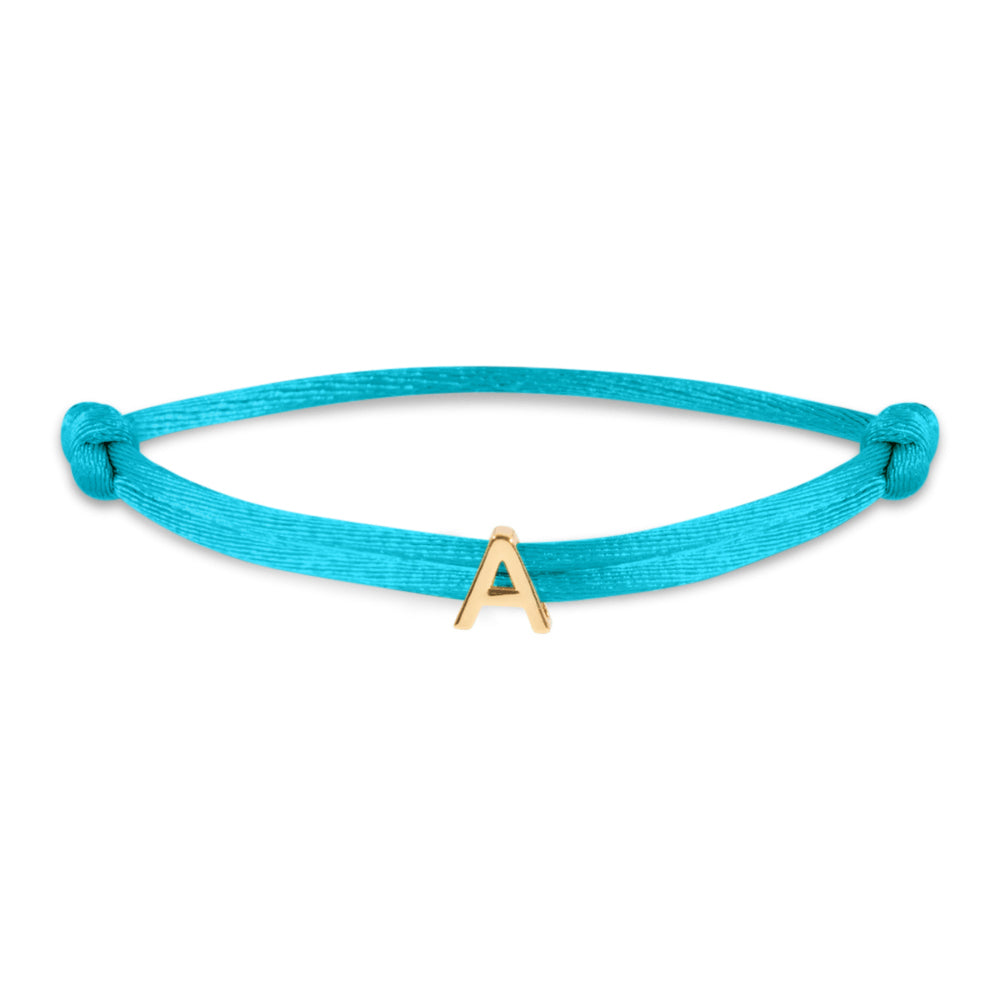 Satin initial letter bracelet gold